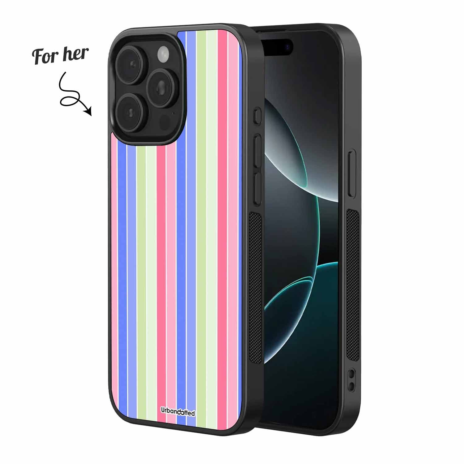 Vibrant Lines Duo Couple Glass Case