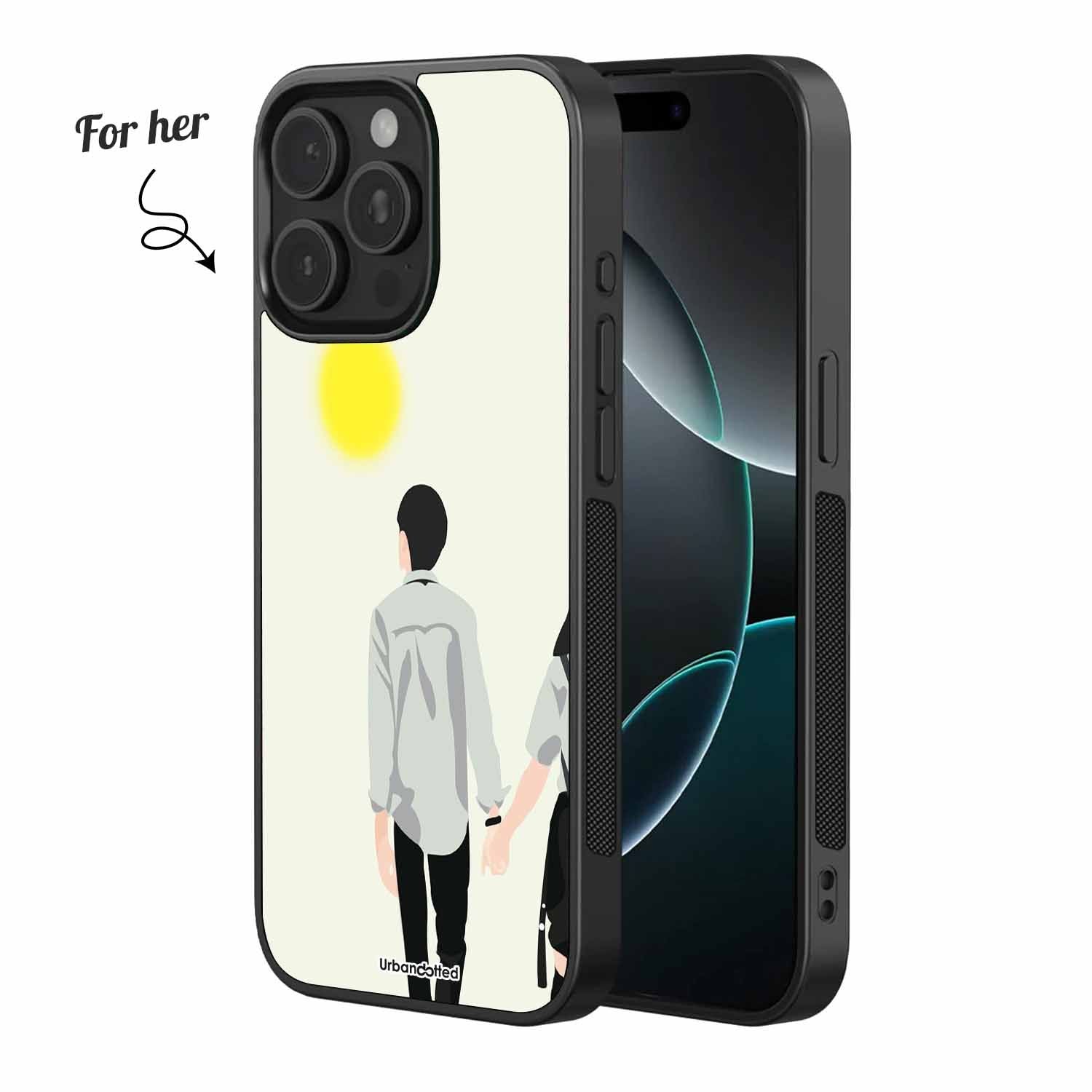 Hand in Hand Journey Couple Glass Case