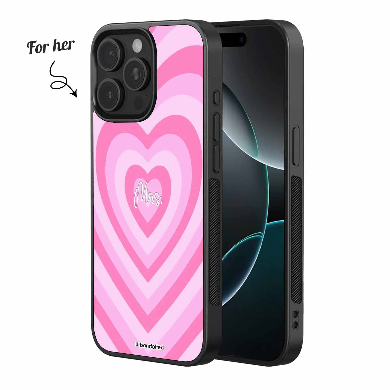 Mrs. & Mr. Heartbeat Couple Glass Case