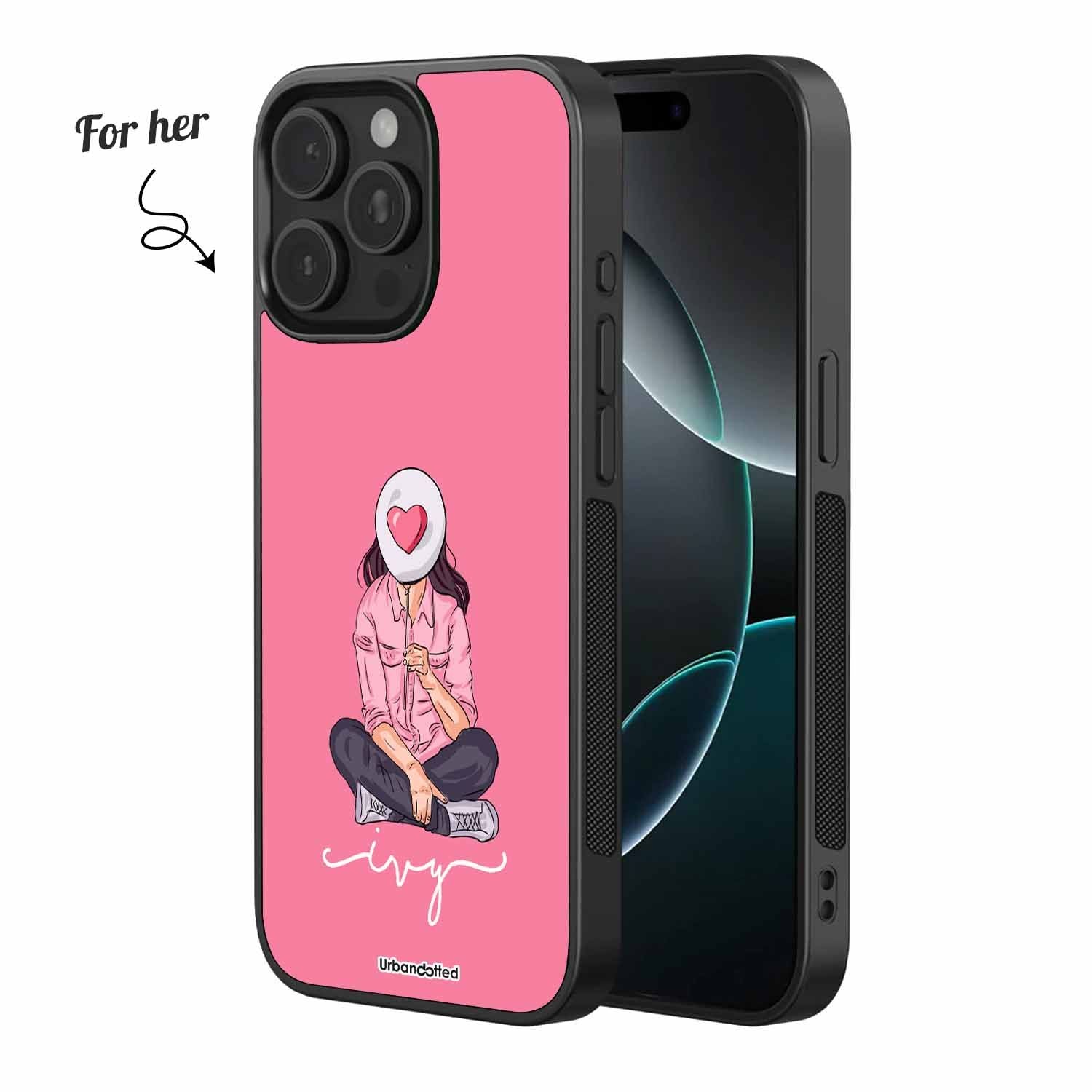 Secret Heart Face Couple Glass Case