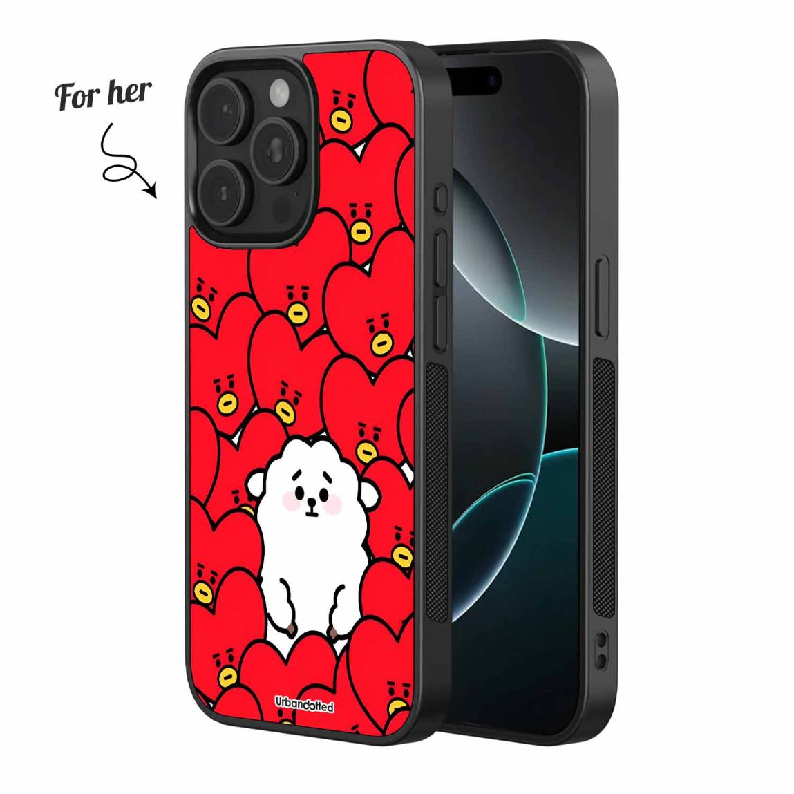 BT21 Together Couple Glass Case