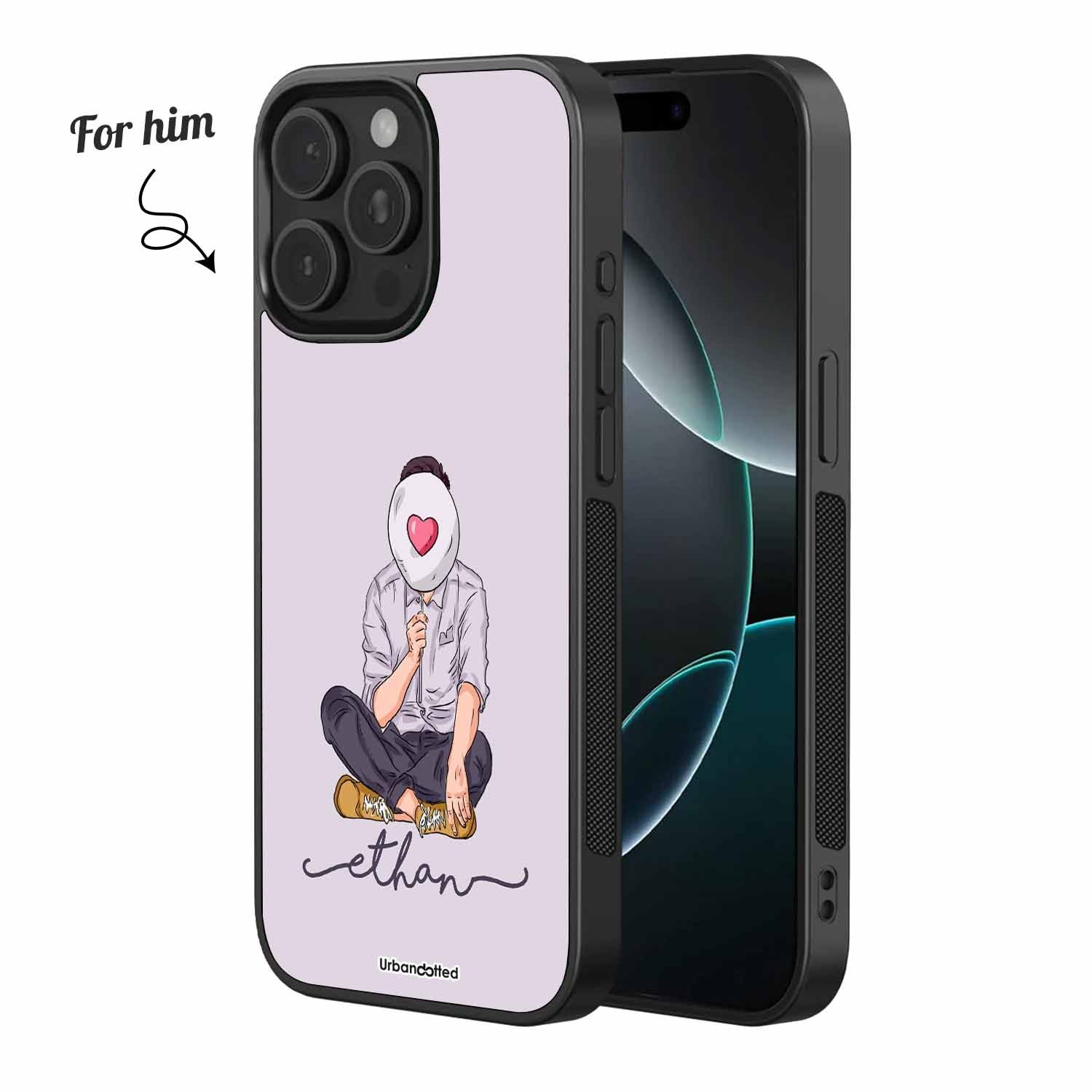 Secret Heart Face Couple Glass Case