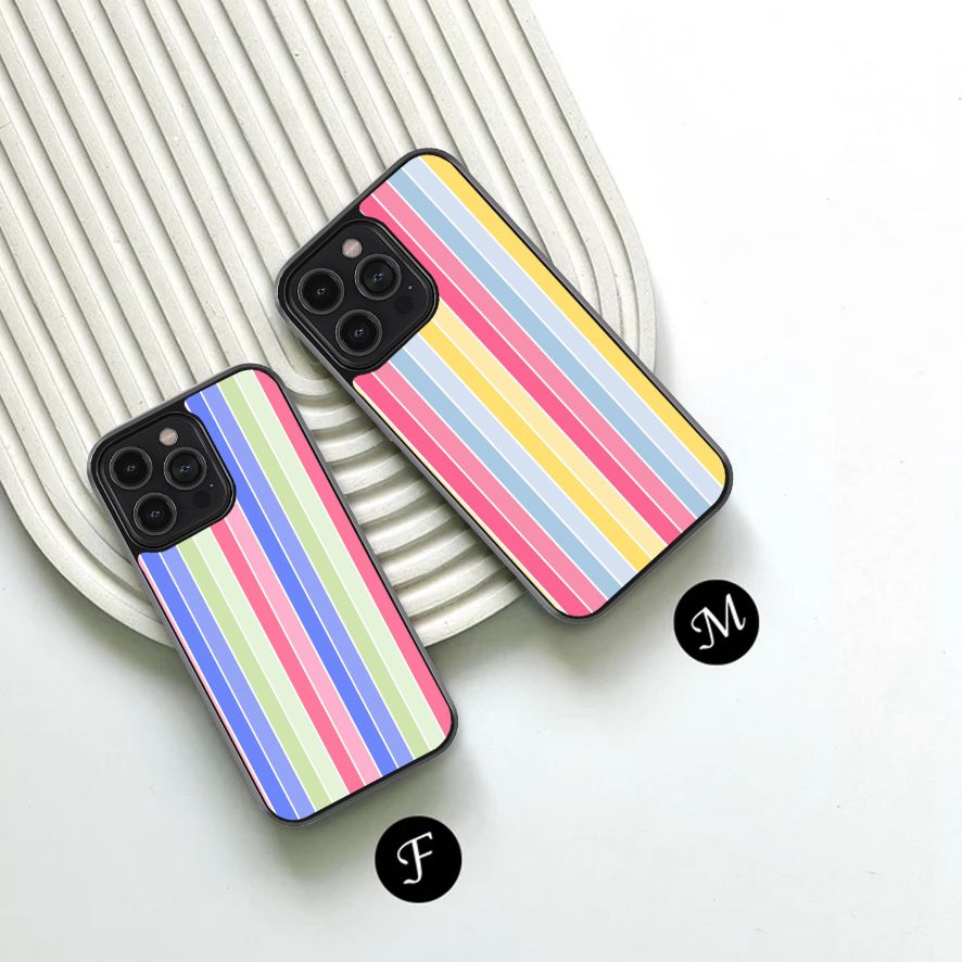 Vibrant Lines Duo Couple Glass Case