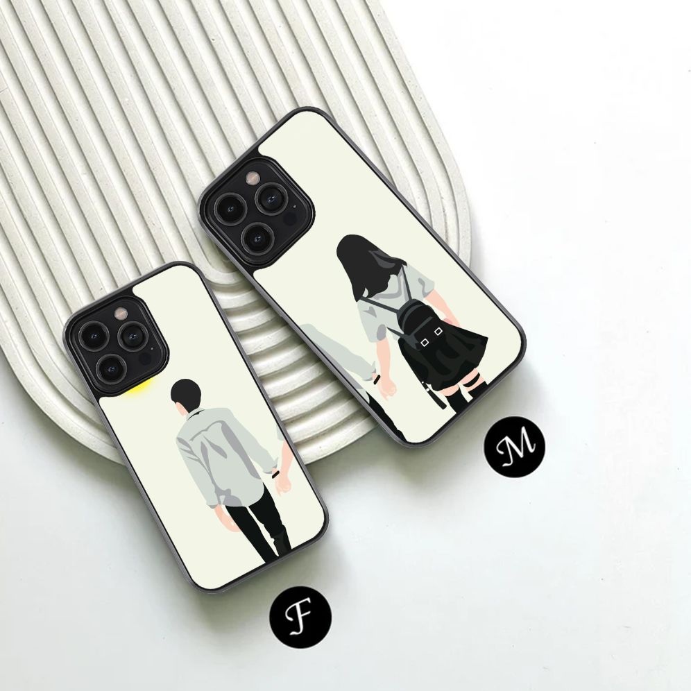 Hand in Hand Journey Couple Glass Case