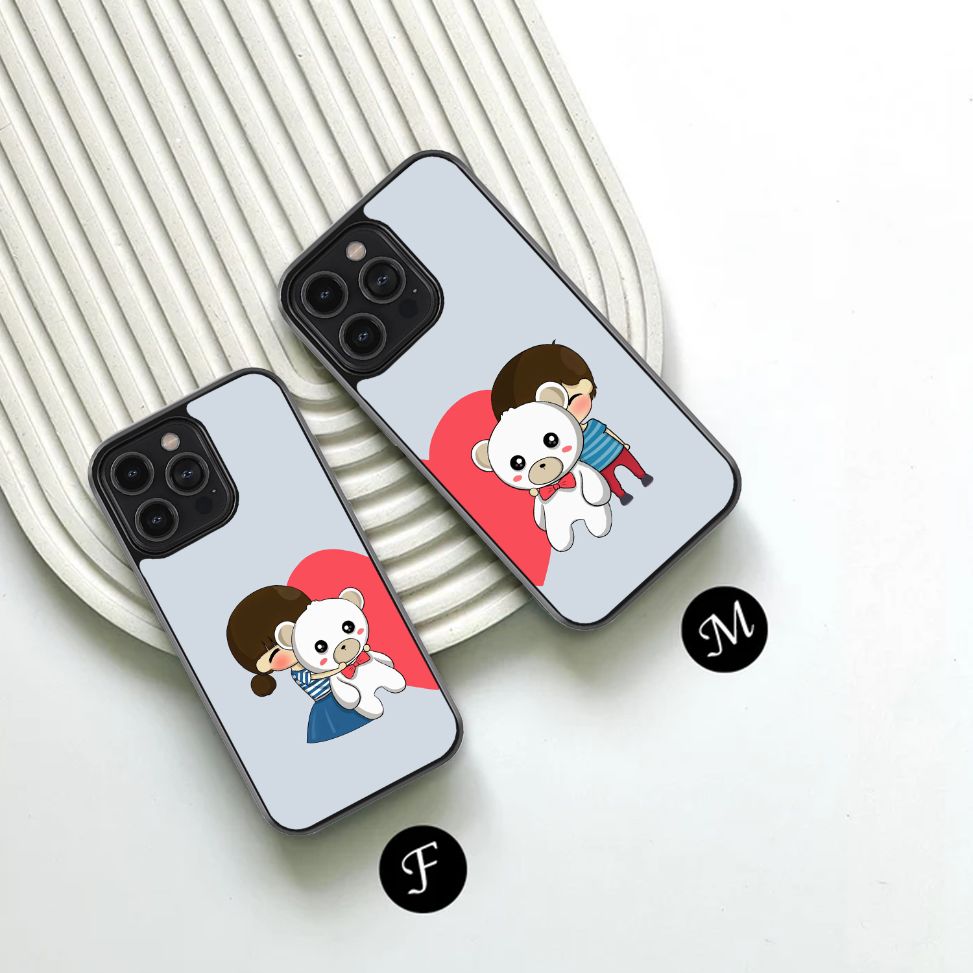 Heartfelt Cuddle Couple Glass Case