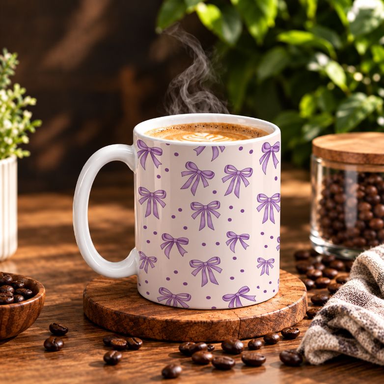 Coquette Lilac Bows Coffee Mug
