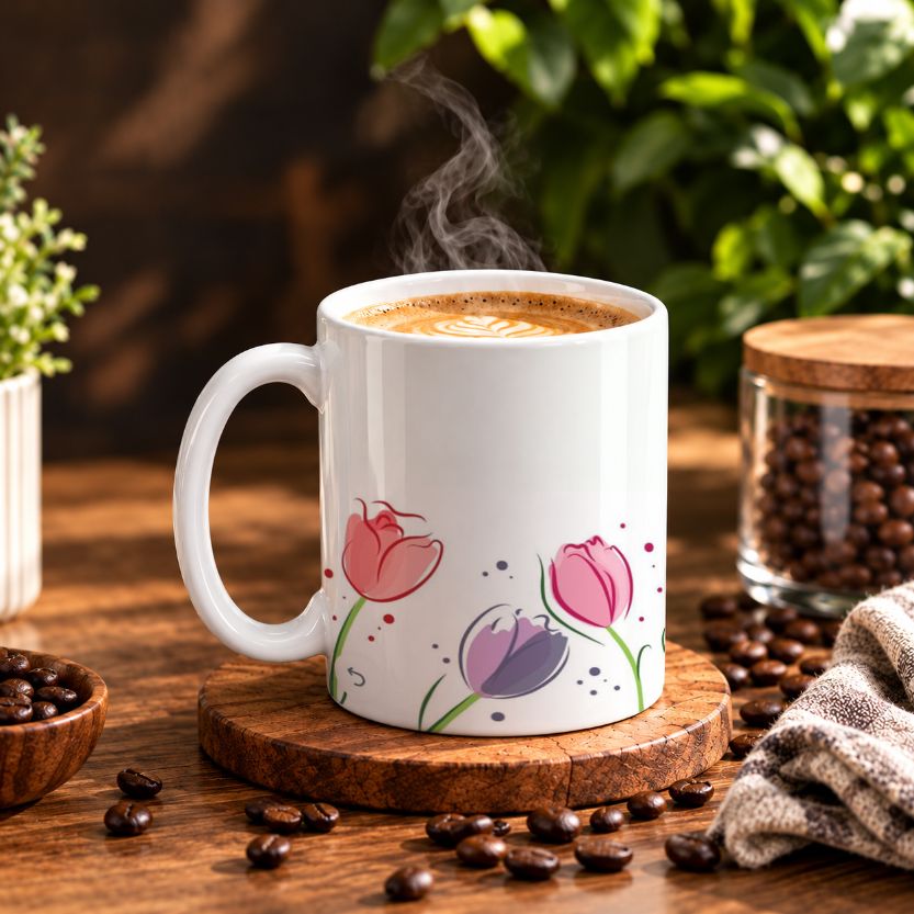 Spring Tulips Botanical Coffee Mug