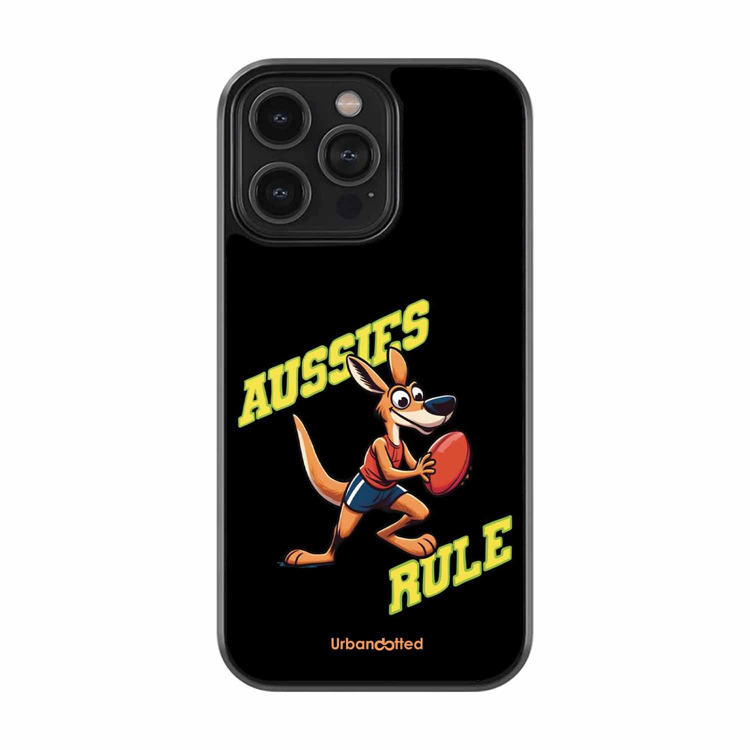 Aussies Rule Football Glass Case For iPhone 15 Pro