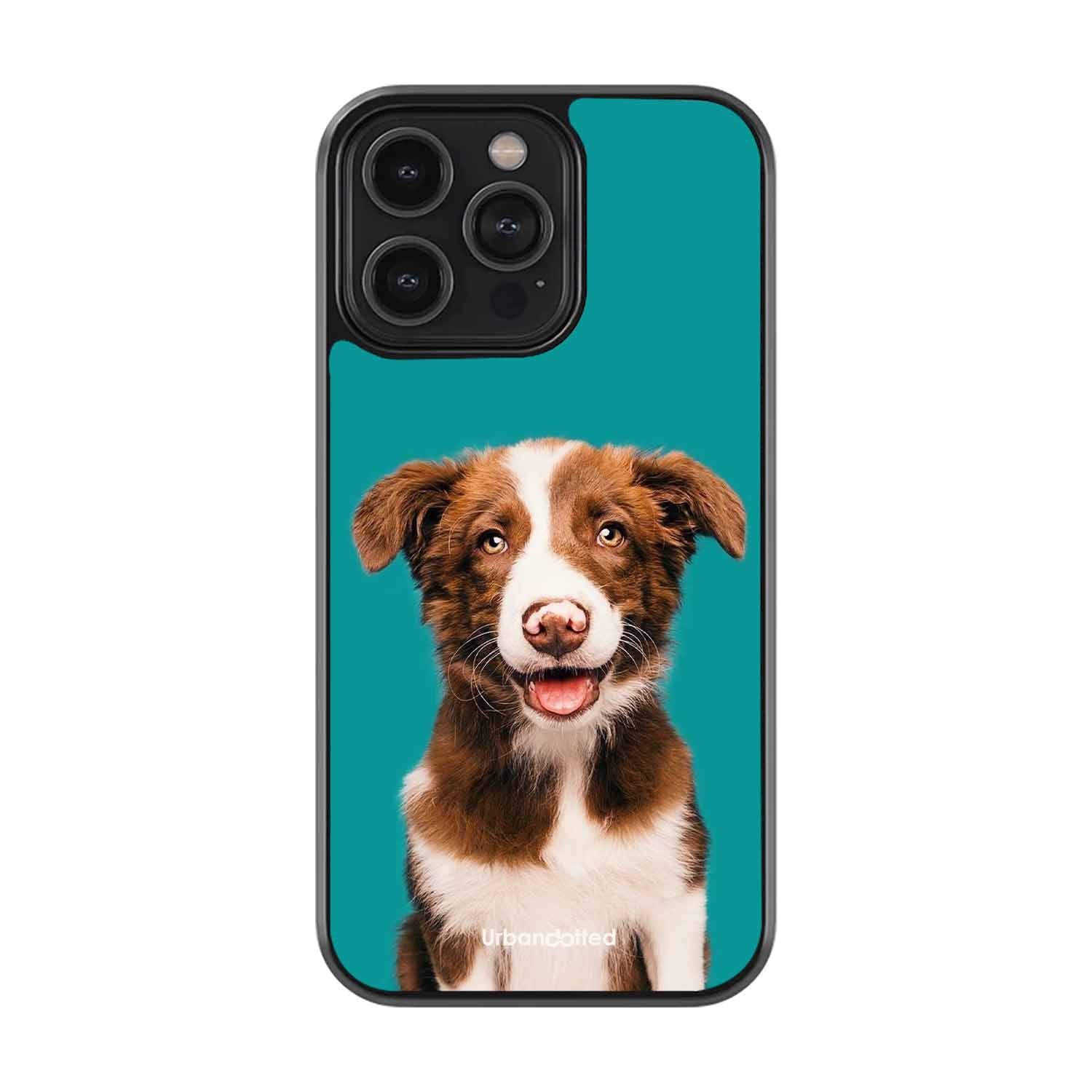 Smiling Dog Portrait Glass Case For iPhone 13 Pro