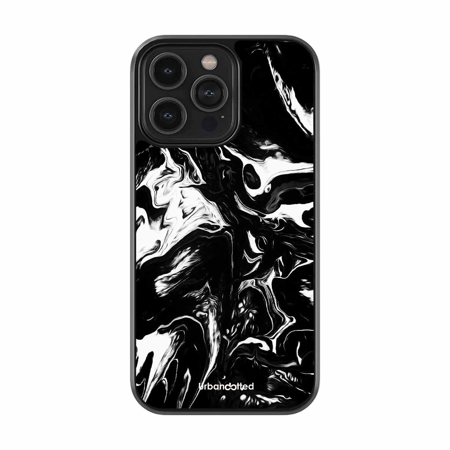 Dark Marble Texture Glass Case For iPhone 13 Pro