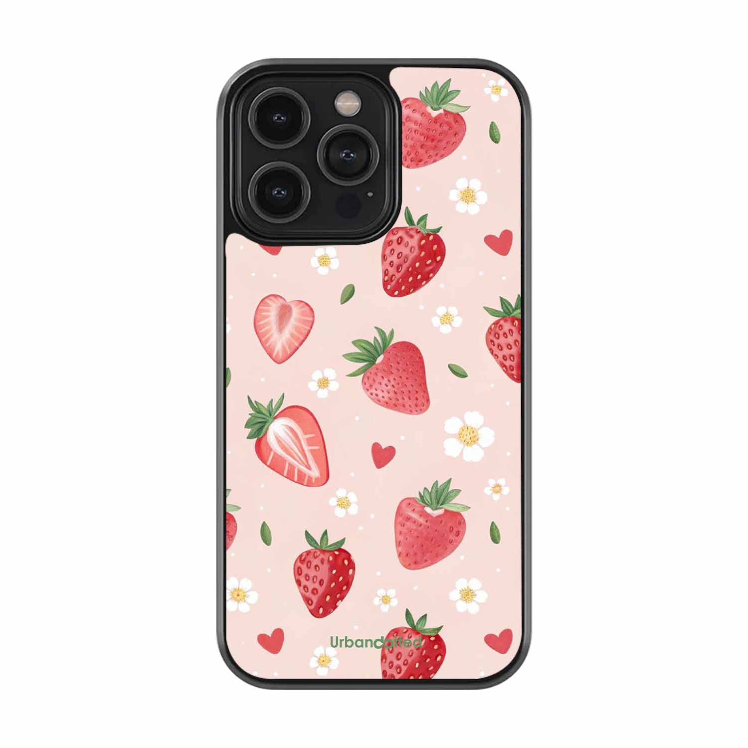 Strawberry Sweetheart Glass Case For iPhone 13 Pro