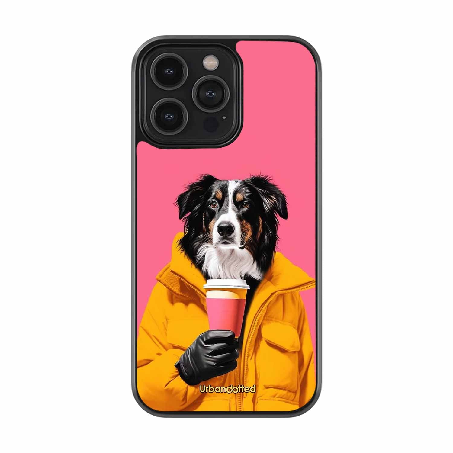 Trendy Dog with Drink Glass Case For iPhone 15 Pro Max