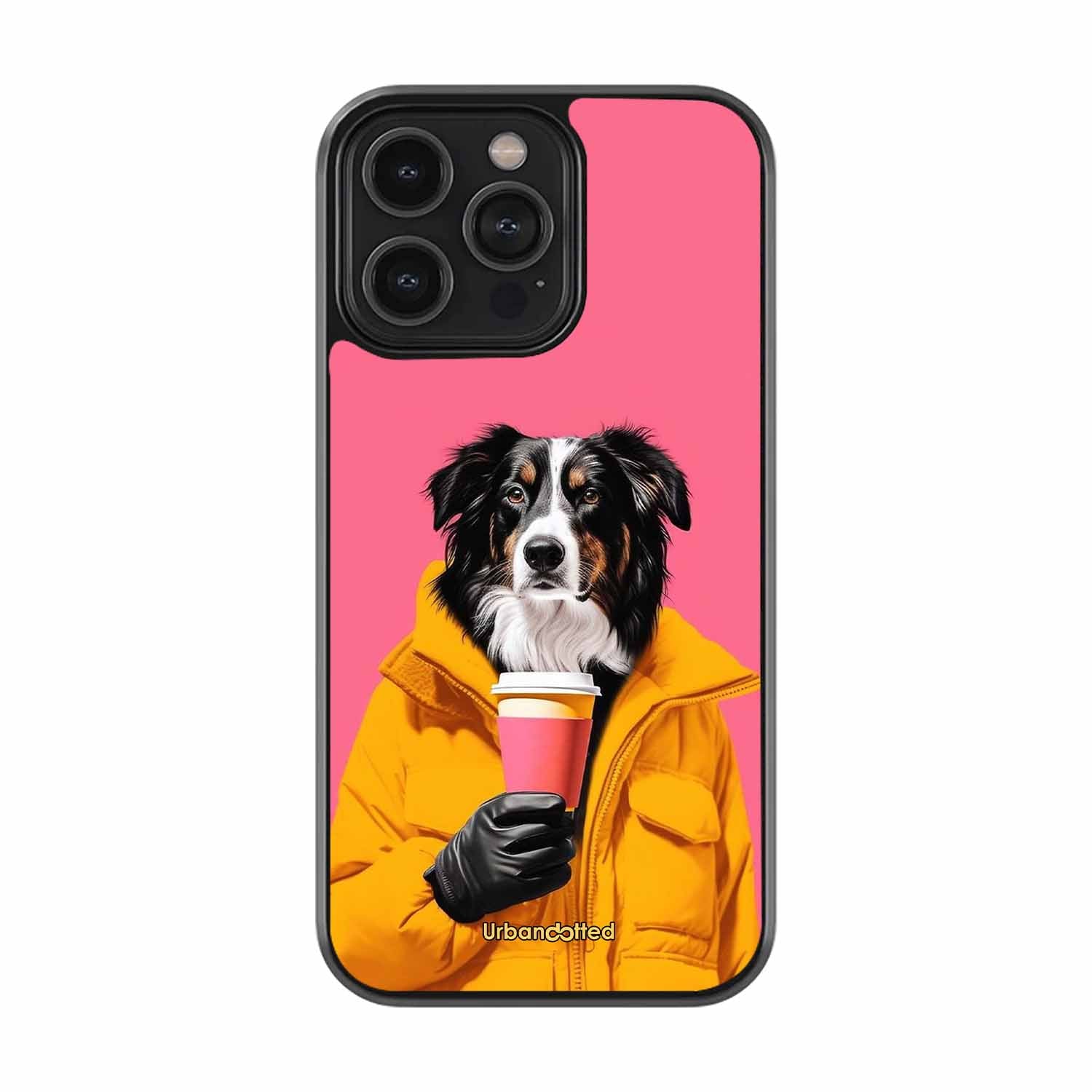 Trendy Dog with Drink Glass Case For iPhone 16 Pro