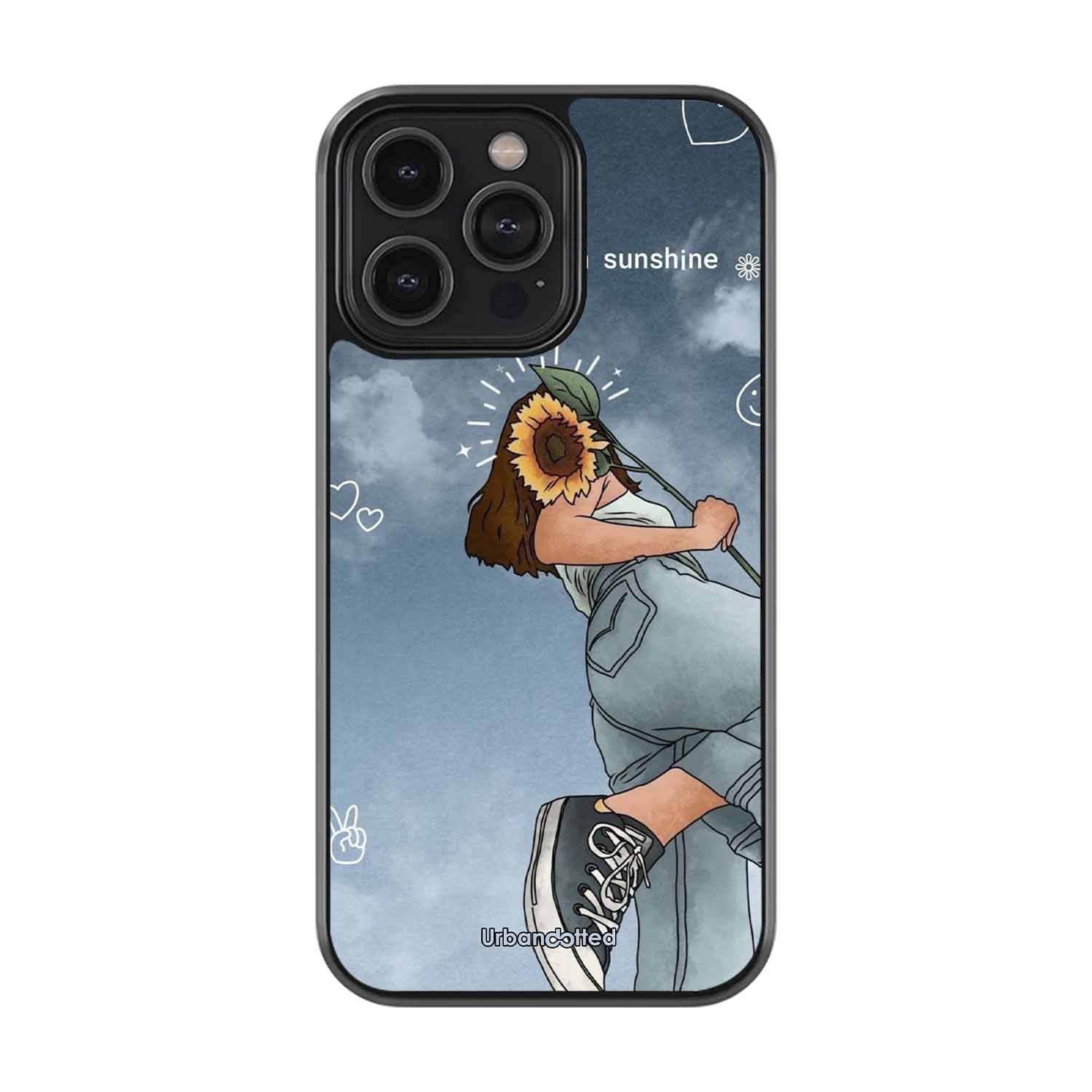 Girl with Sunflower Crown Glass Case For iPhone 15 Pro