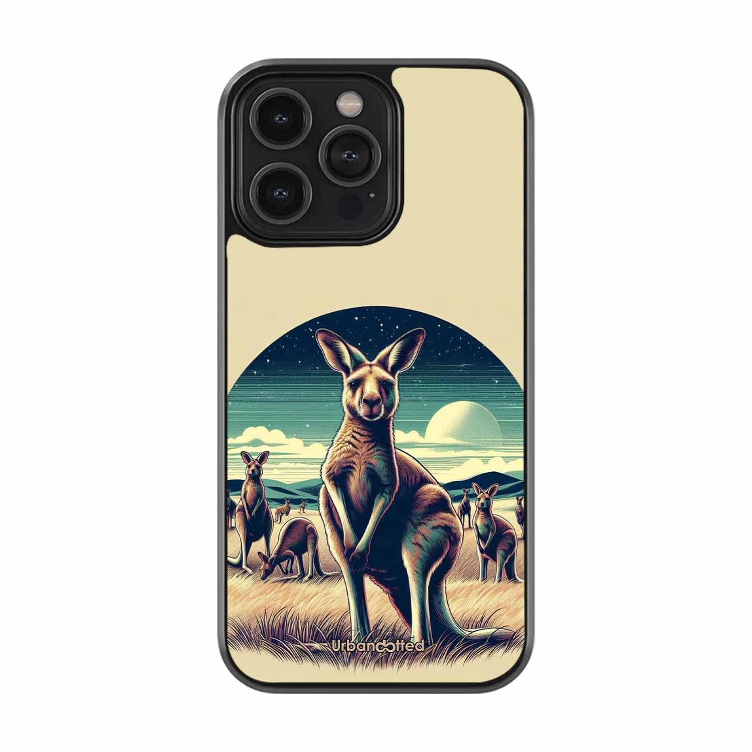 Kangaroo Mob Moonlight Glass Case For iPhone 15 Pro Max