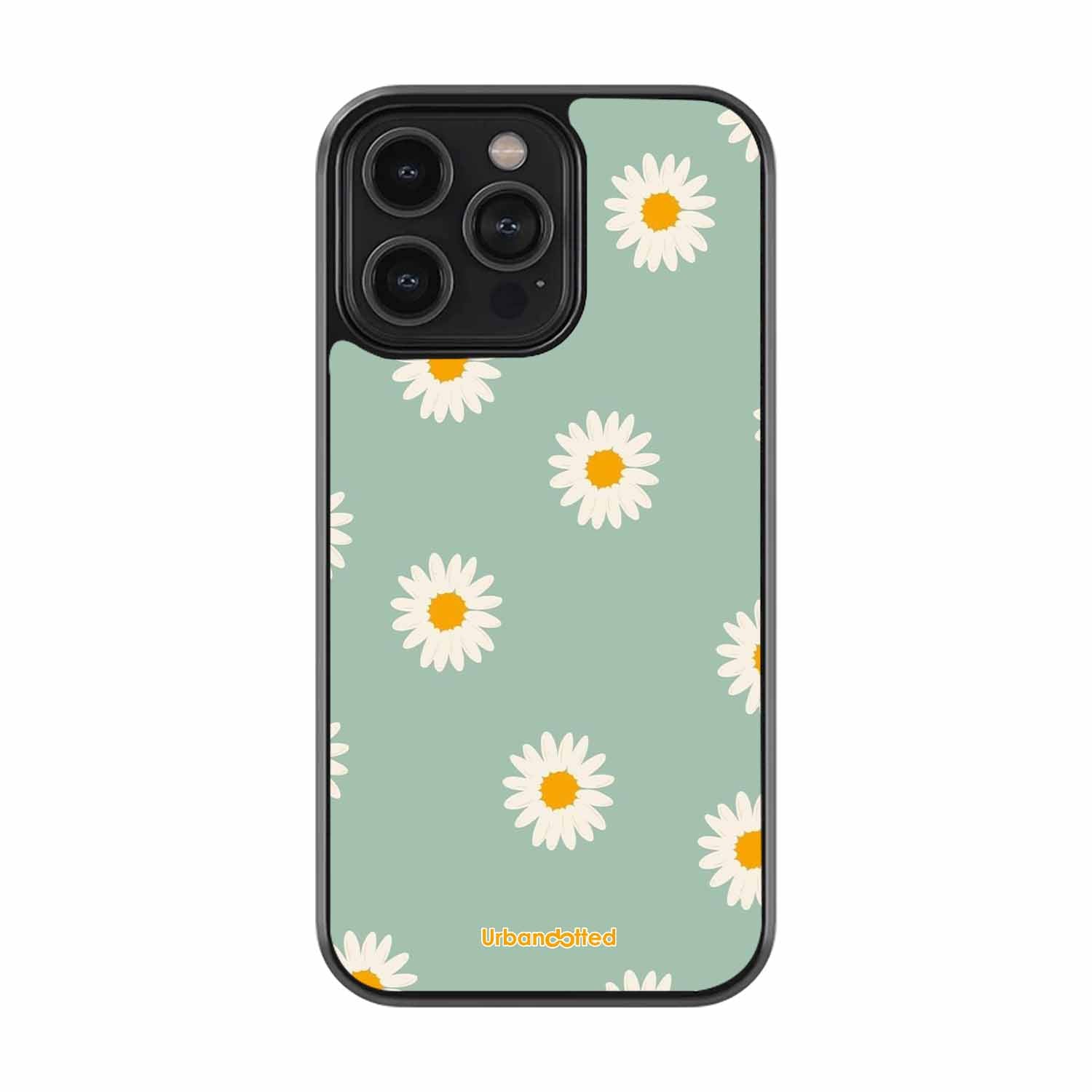 Scattered White Daisies Glass Case For iPhone 13 Pro