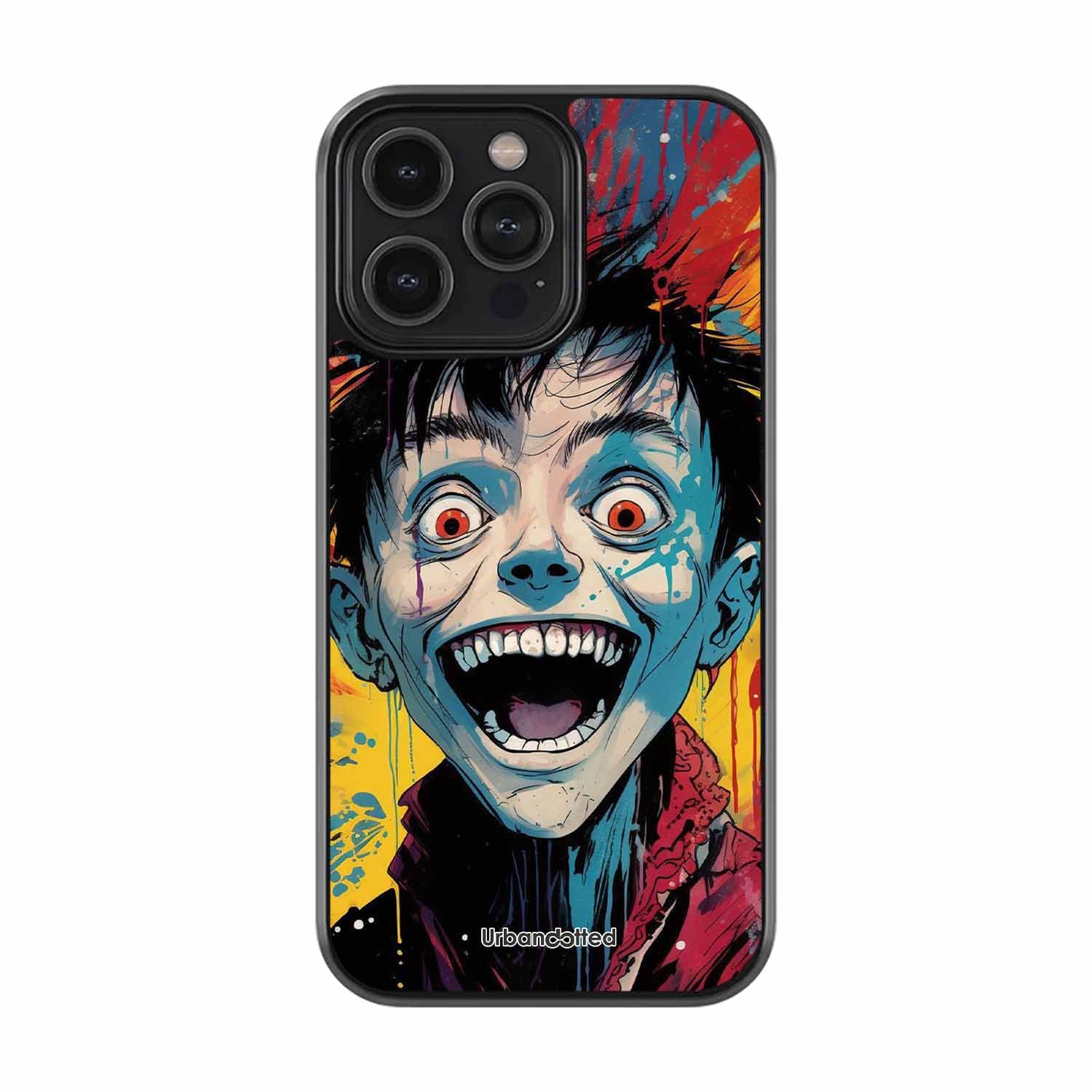 Distorted Joy Illustration Glass Case For iPhone 13 Pro