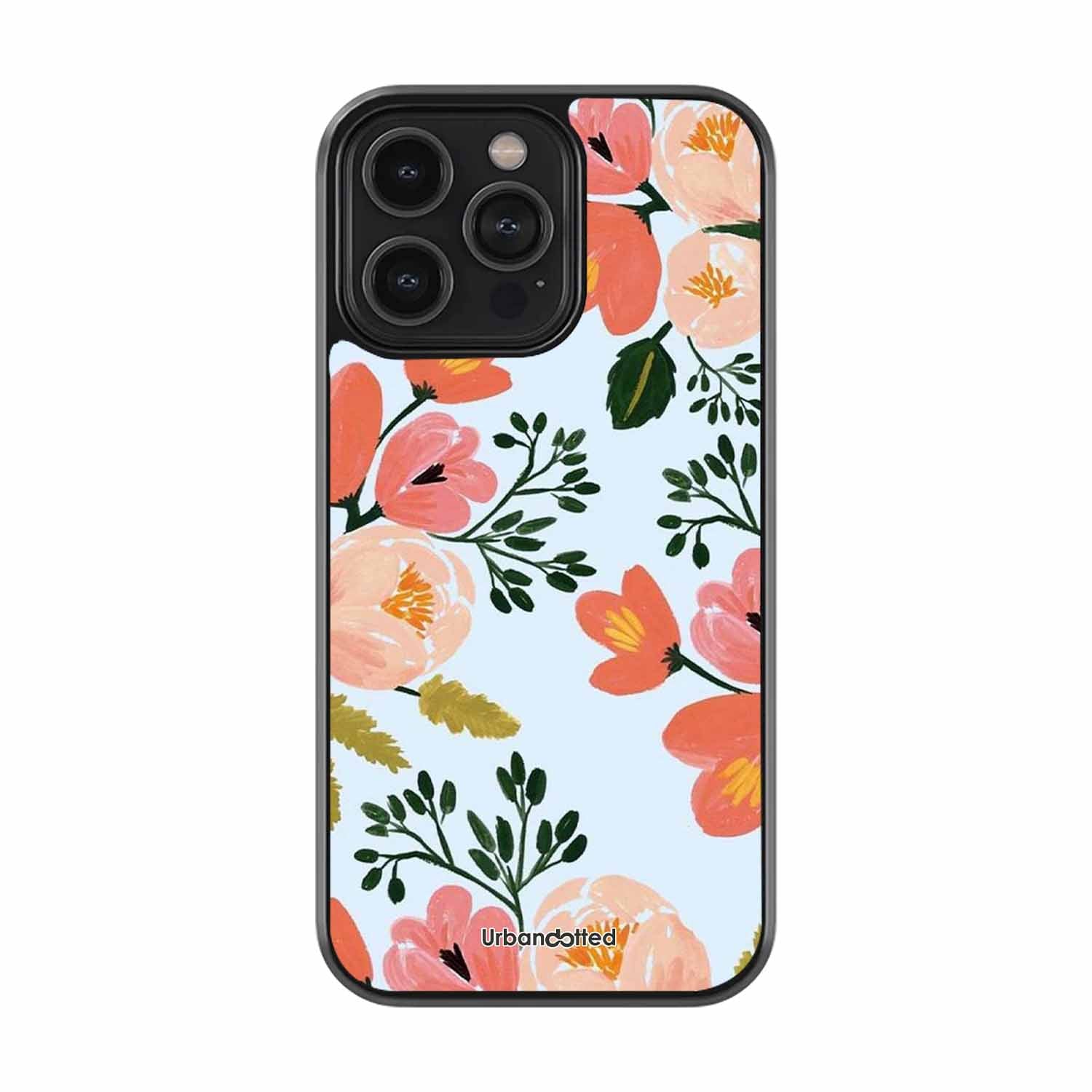 Painted Floral Bouque Glass Case For iPhone 13 Pro