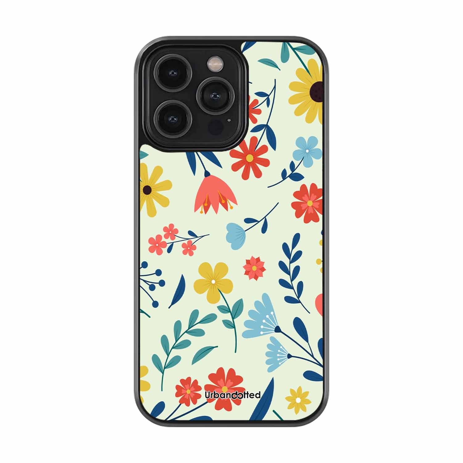Colorful Wildflower Meadow Glass Case For iPhone 16 Pro