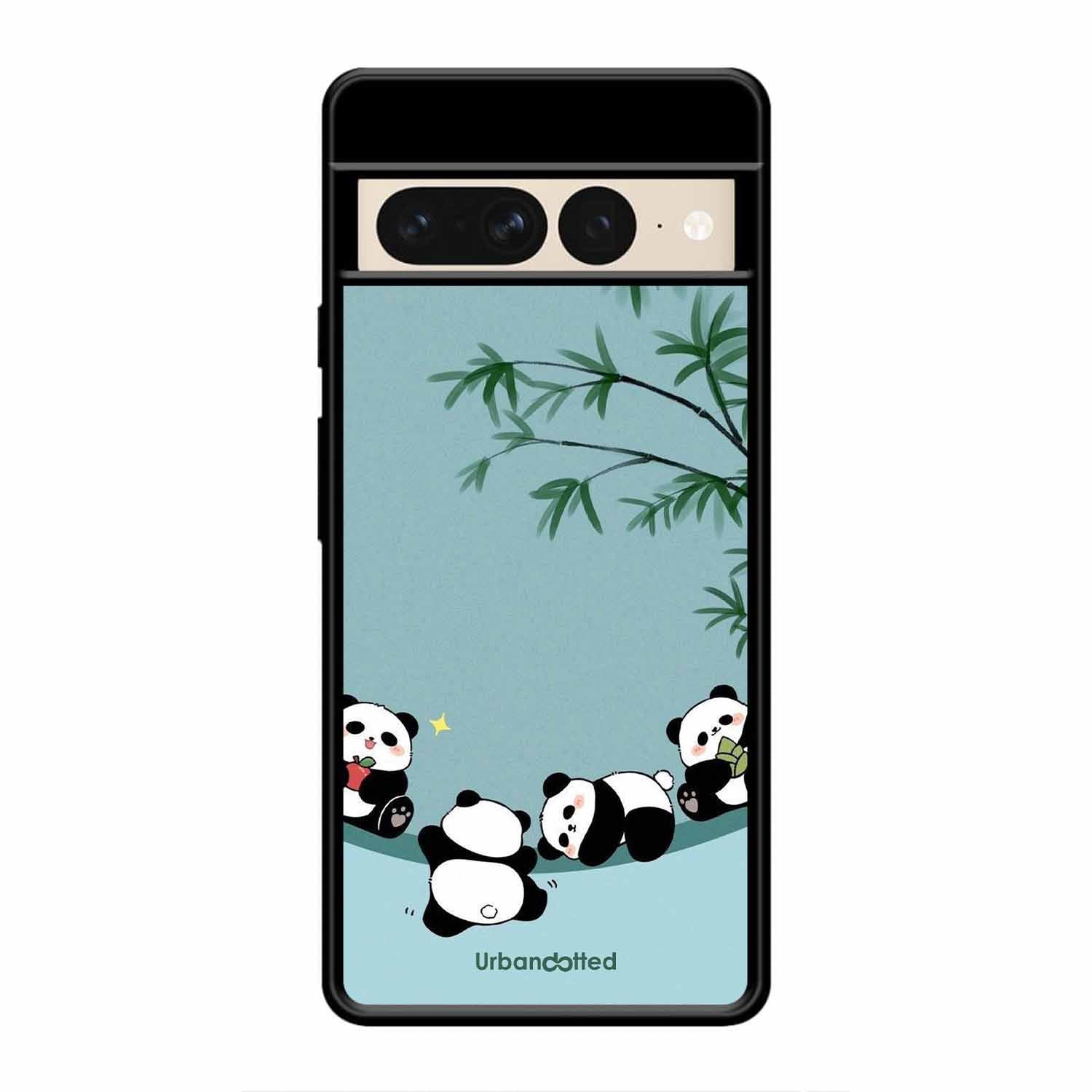 Cute Resting Pandas Glass Case For Google Pixel 7 Pro