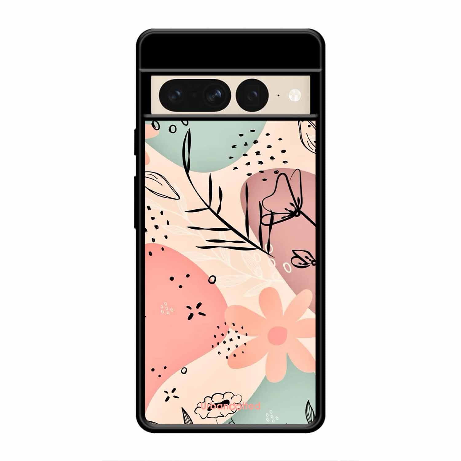 Abstract Floral Glass Case For Google Pixel 7 Pro