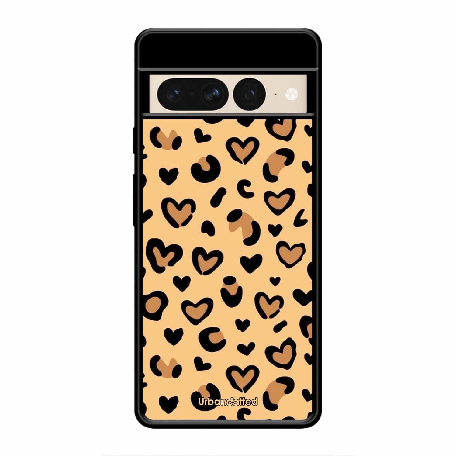 Native Animal Print Hearts Glass Case For Google Pixel 7 Pro