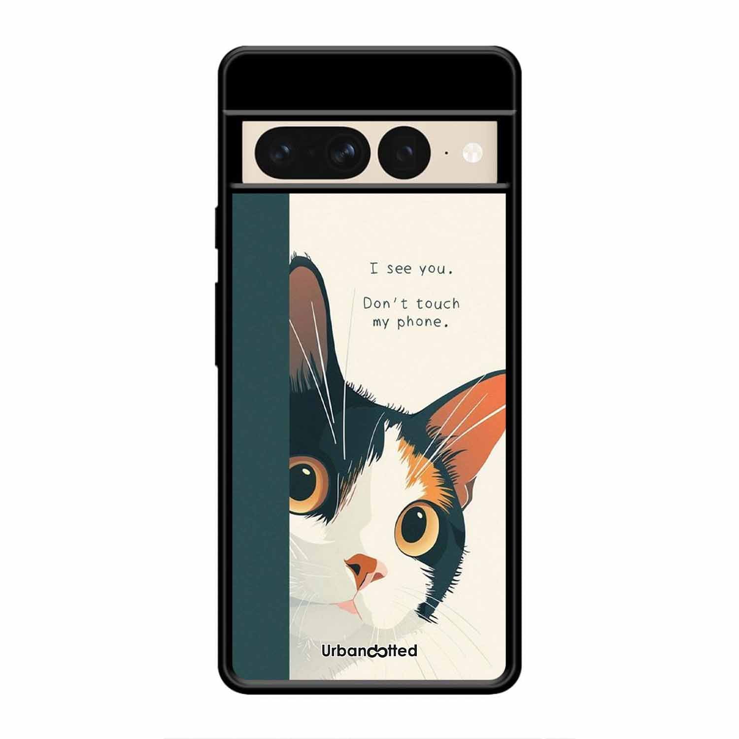 No Touch My Phone Cat Glass Case For Google Pixel 7 Pro