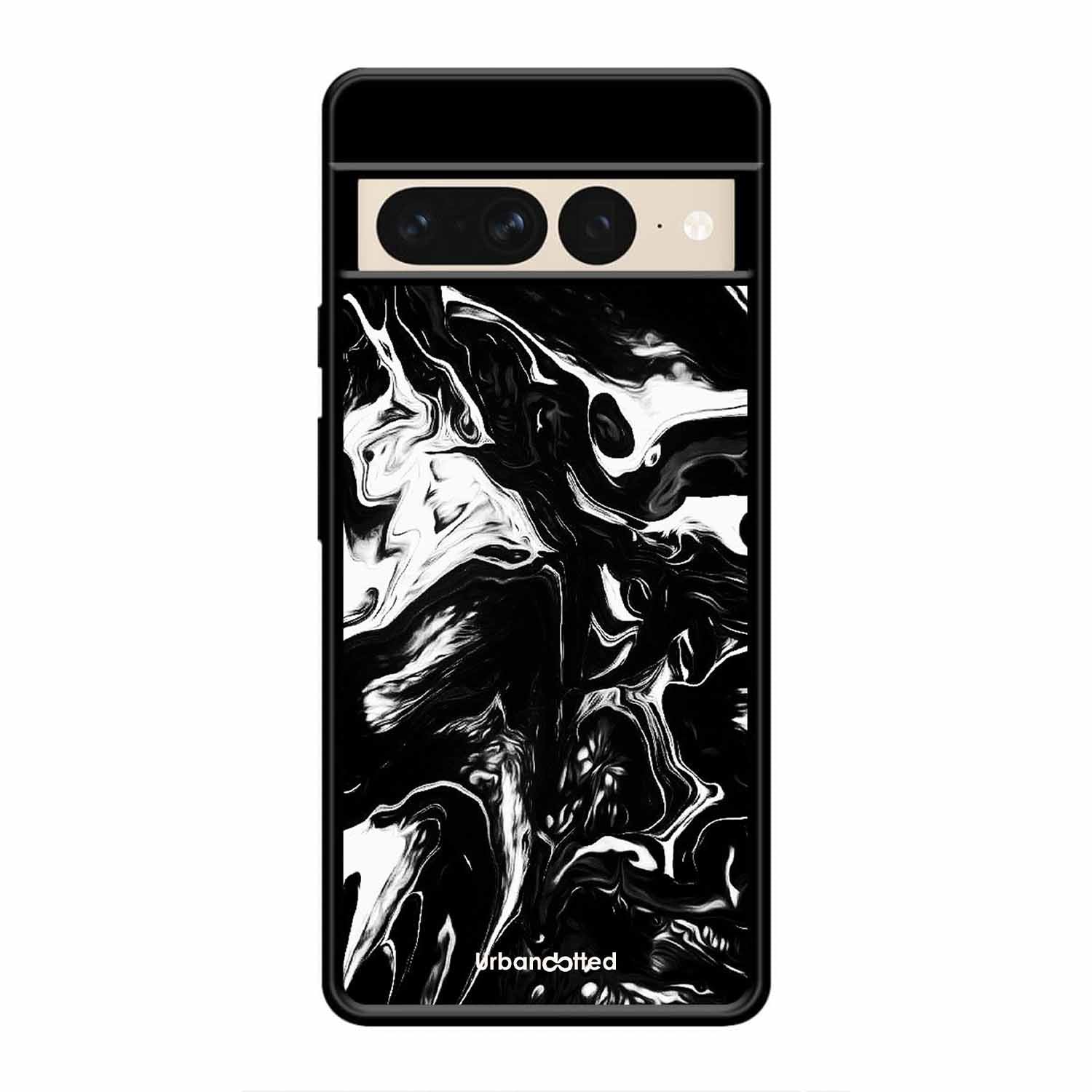 Dark Marble Texture Glass Case For Google Pixel 7 Pro
