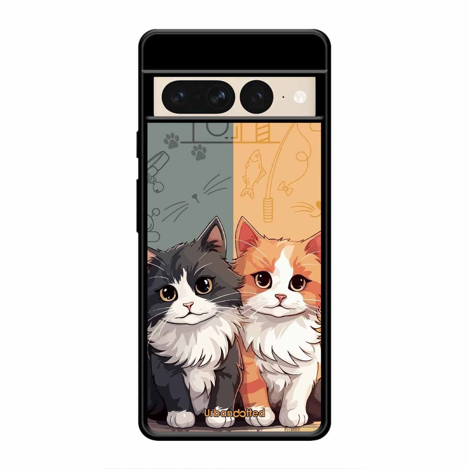 Yin and Yang Cats Glass Case For Google Pixel 7 Pro