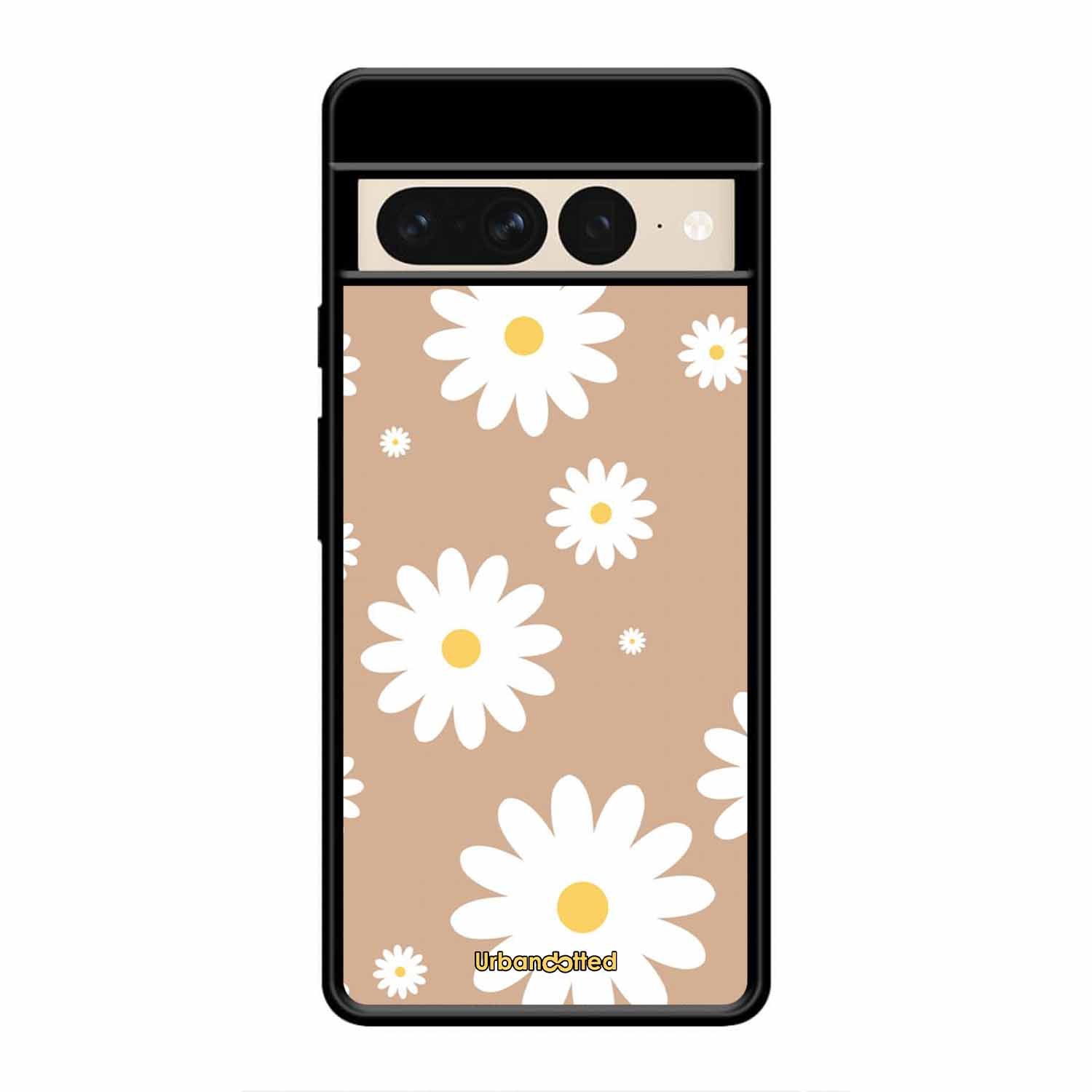 Tan Daisy Field Glass Case For Google Pixel 7 Pro
