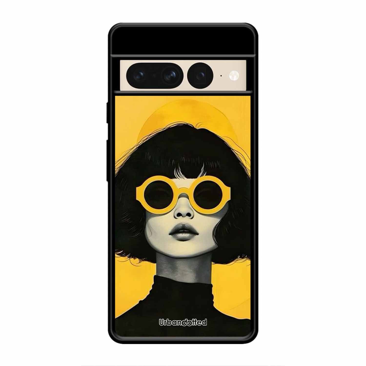Retro Sunglasses Portrait Glass Case For Google Pixel 7 Pro