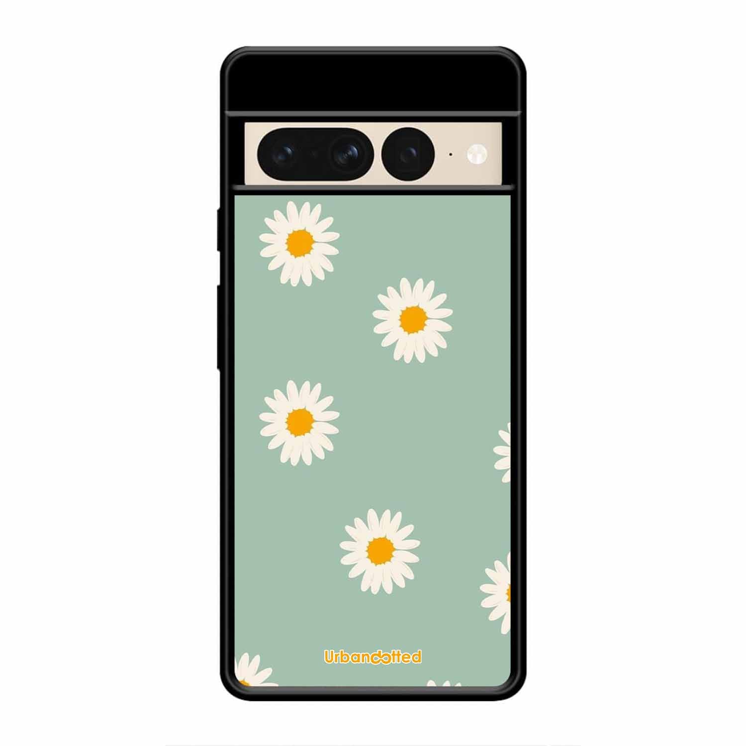Scattered White Daisies Glass Case For Google Pixel 7 Pro