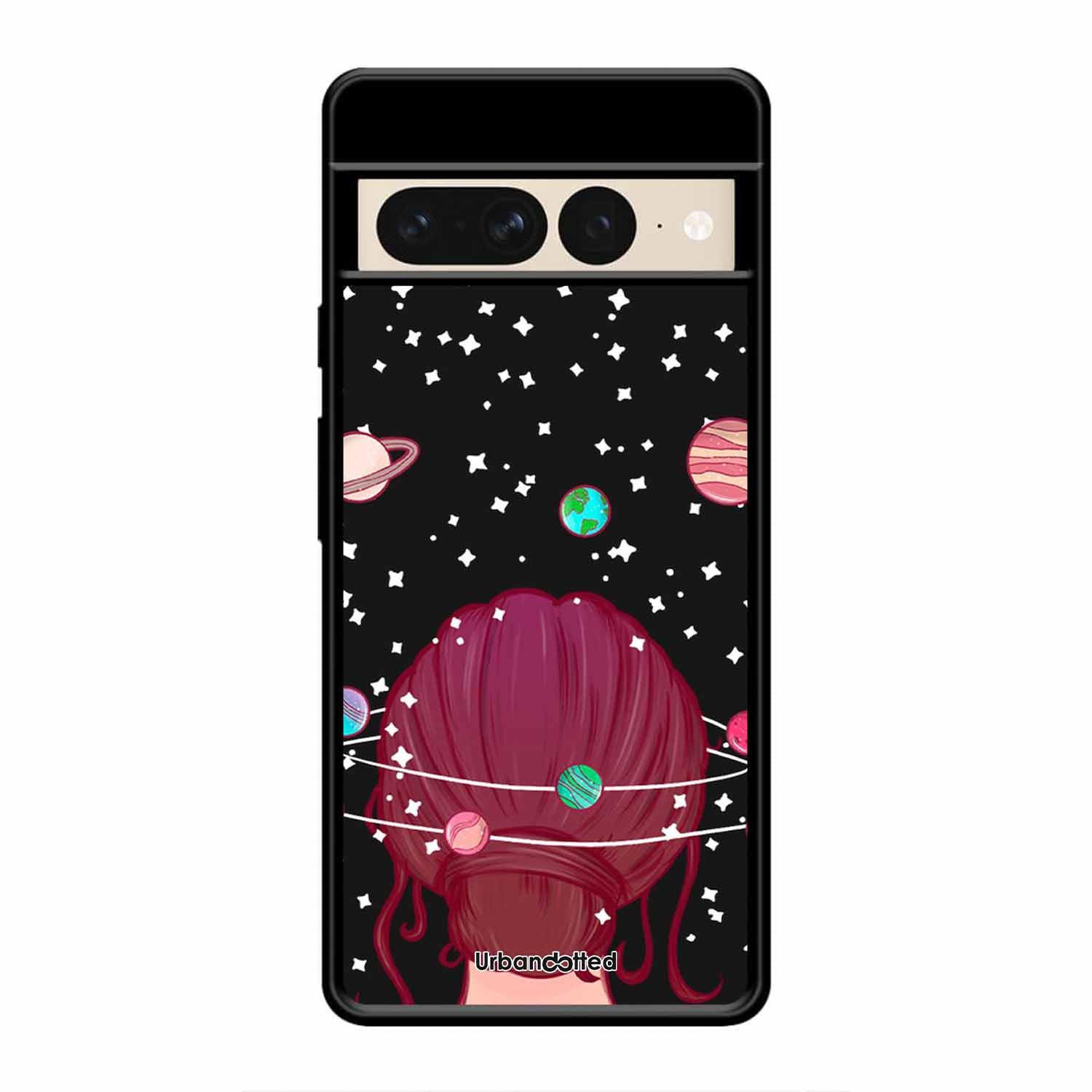 Galactic Hair Space Girl Glass Case For Google Pixel 7 Pro