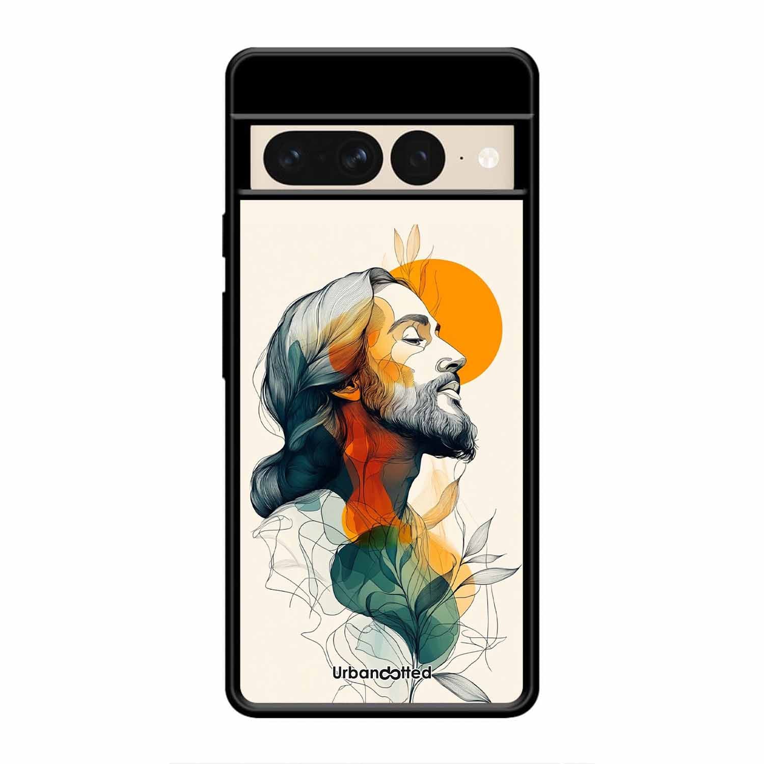 Jesus in Profile Prayer Glass Case For Google Pixel 7 Pro