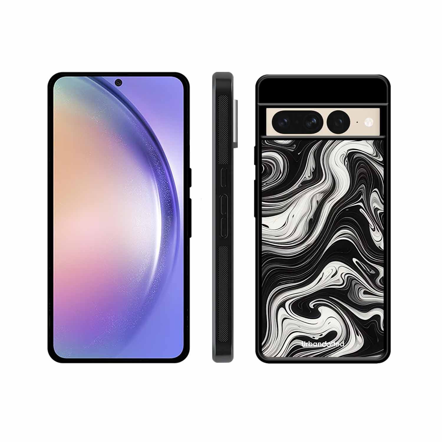 Monochrome Marble Glass Case For Google Pixel 7 Pro