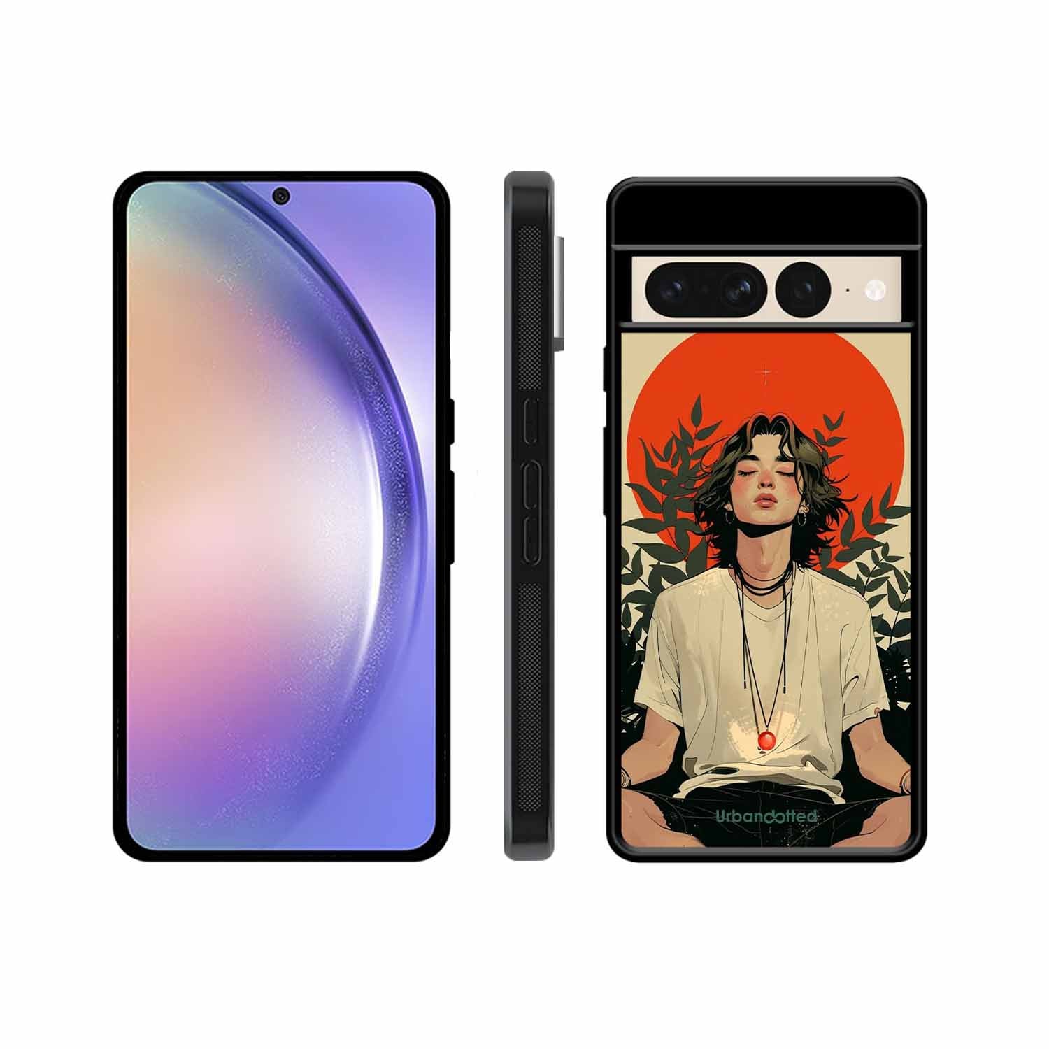 Meditating Figure Glass Case For Google Pixel 7 Pro