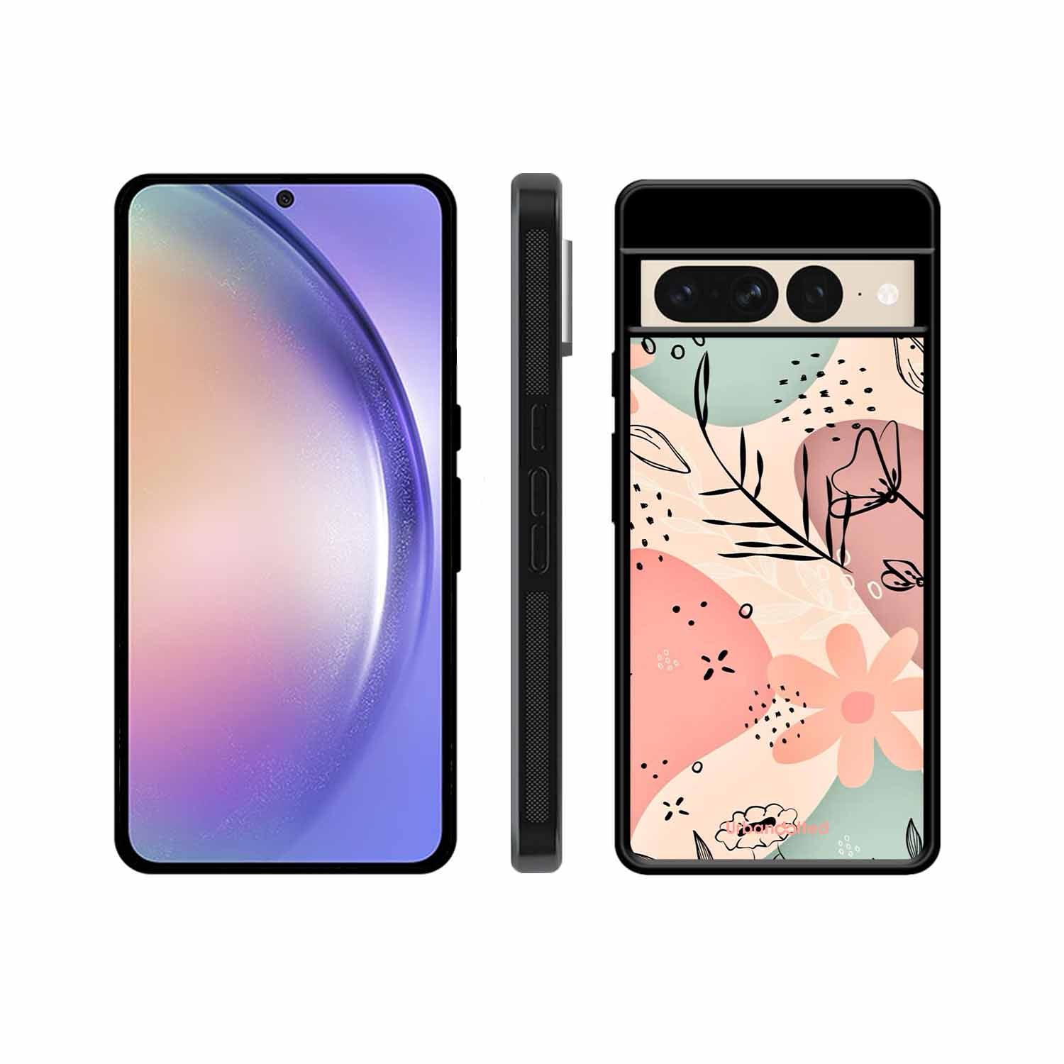 Abstract Floral Glass Case For Google Pixel 7 Pro