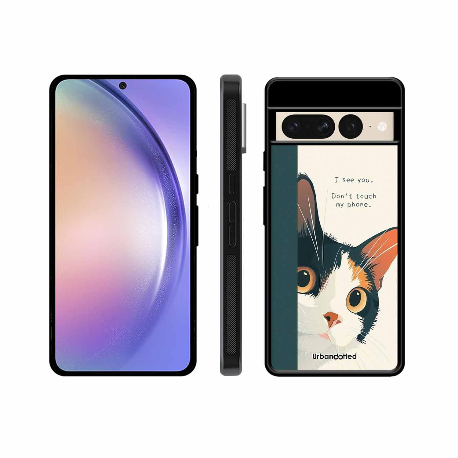 No Touch My Phone Cat Glass Case For Google Pixel 7 Pro
