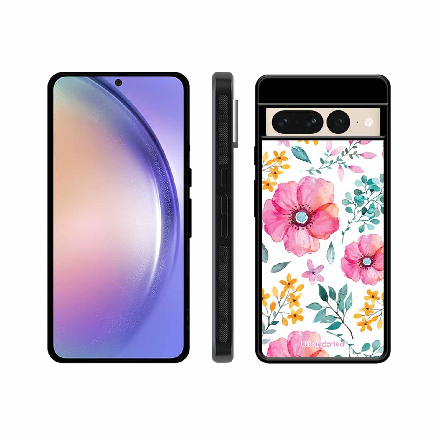 True Blue Wildflower Glass Case For Google Pixel 7 Pro