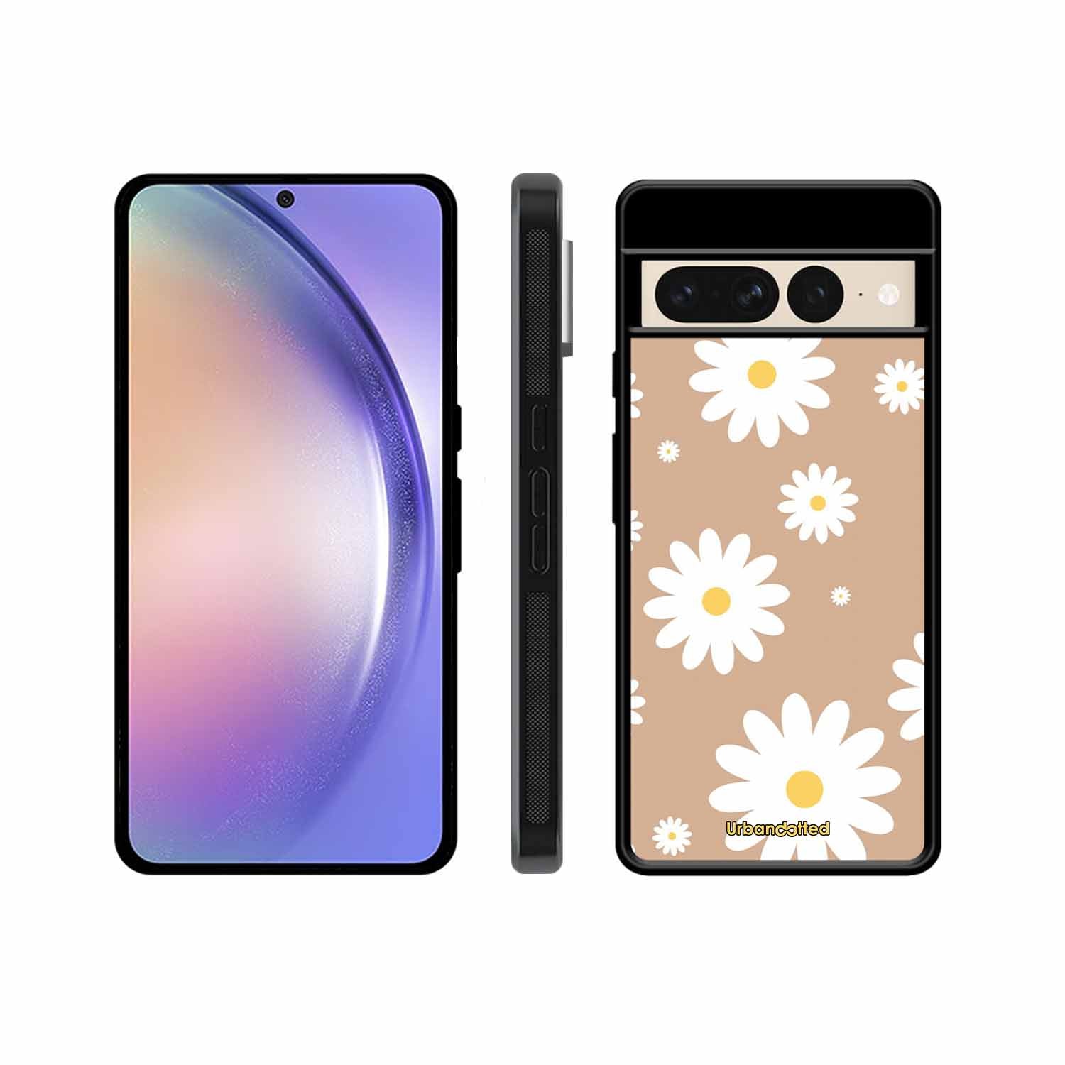 Tan Daisy Field Glass Case For Google Pixel 7 Pro