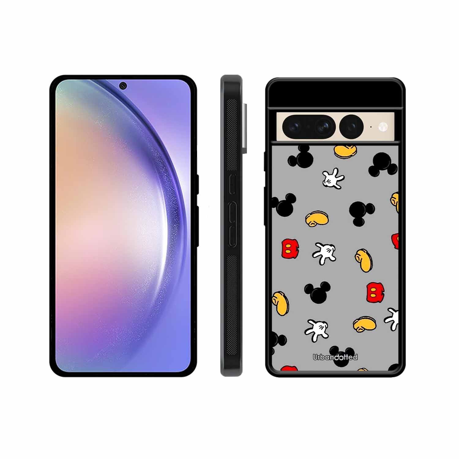Whimsical Mouse Pattern Glass Case For Google Pixel 7 Pro