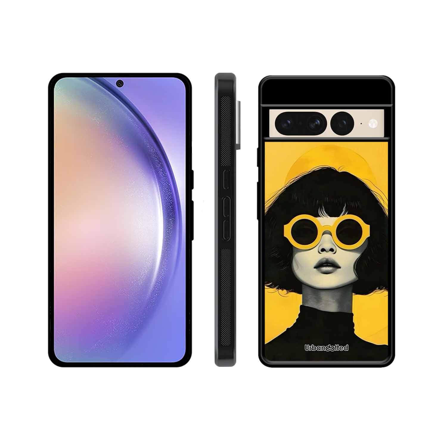Retro Sunglasses Portrait Glass Case For Google Pixel 7 Pro