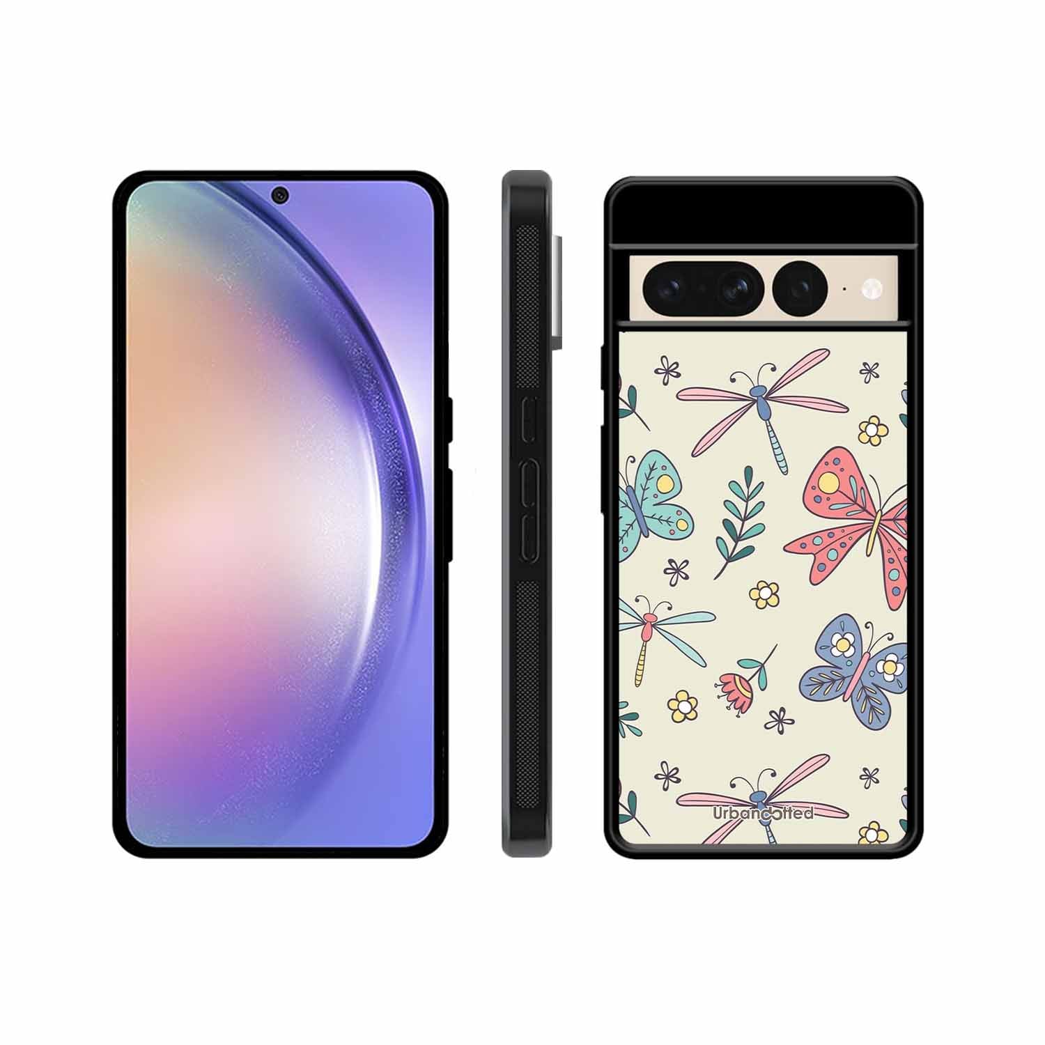 Butterfly and Dragonfly Garden Glass Case For Google Pixel 7 Pro
