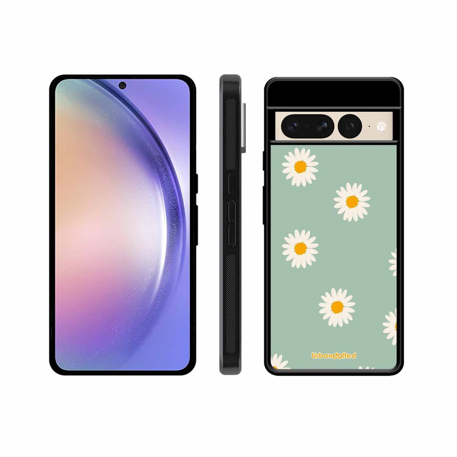 Scattered White Daisies Glass Case For Google Pixel 7 Pro