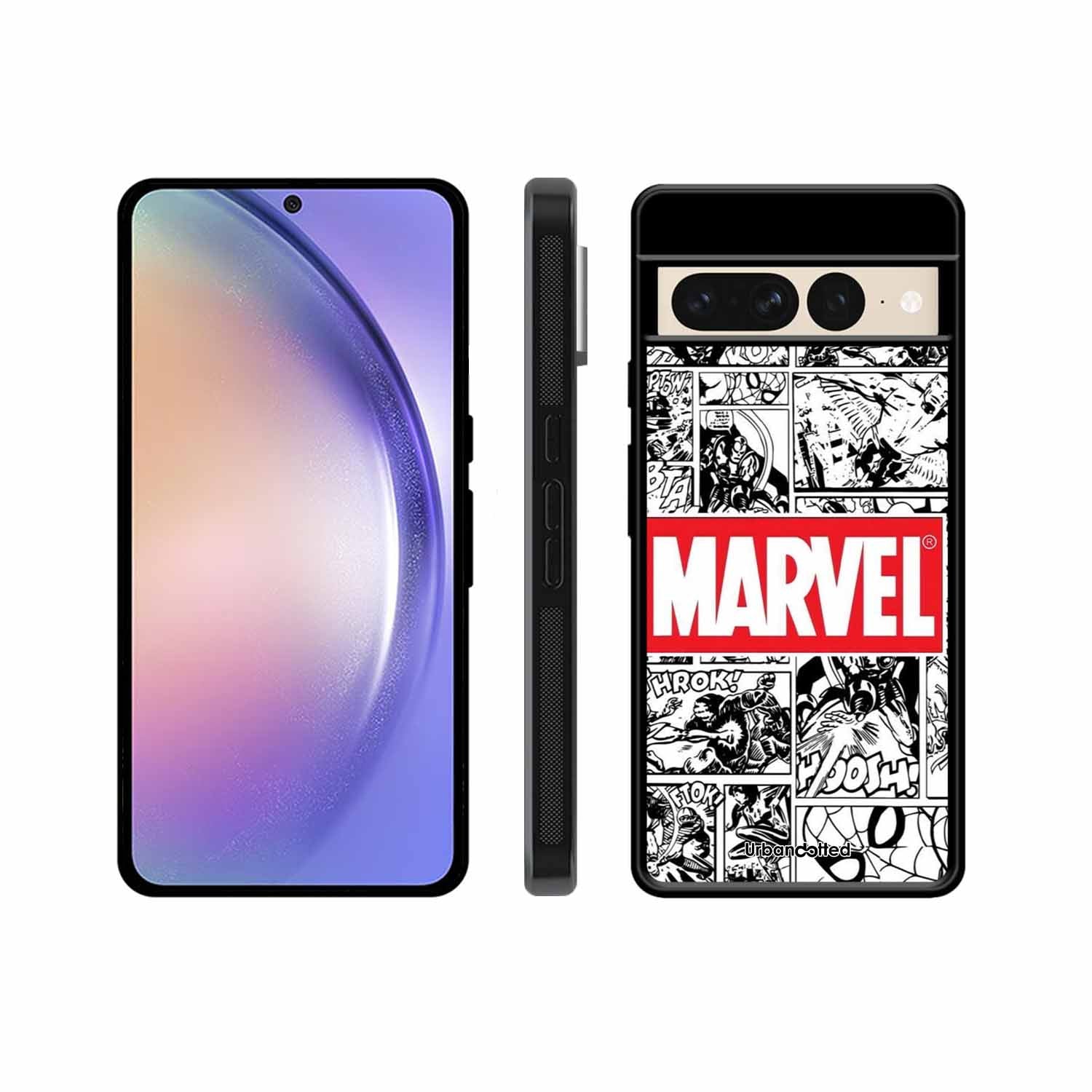 Black and White Comic Book Glass Case For Google Pixel 7 Pro