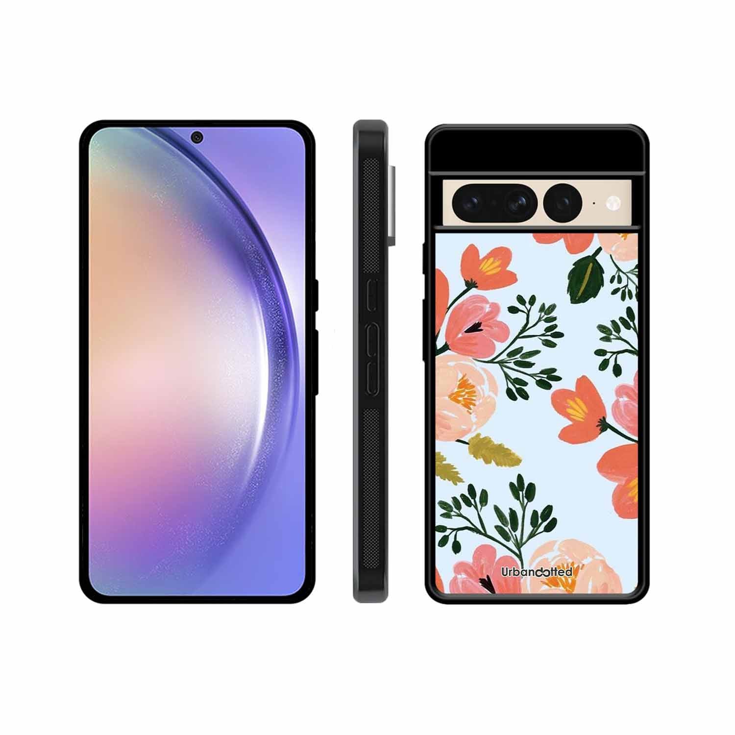 Painted Floral Bouque Glass Case For Google Pixel 7 Pro