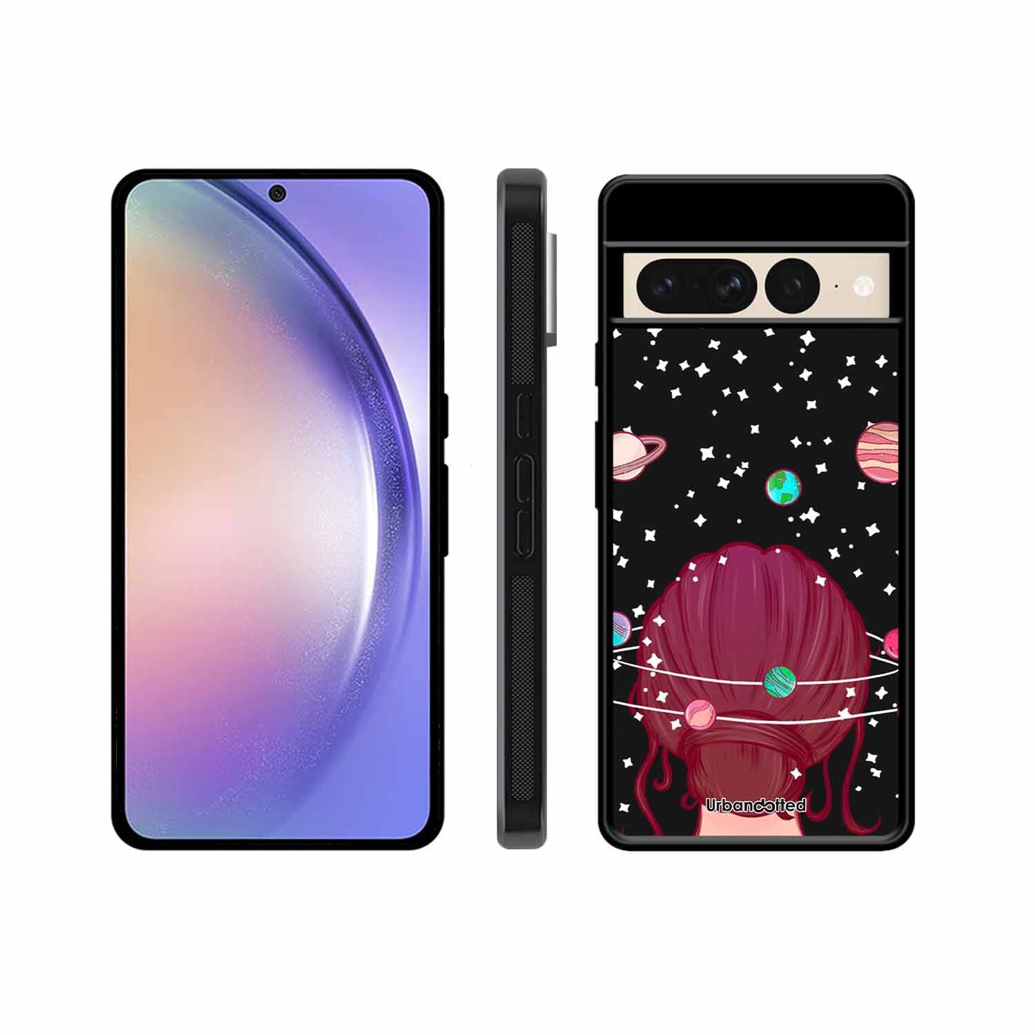 Galactic Hair Space Girl Glass Case For Google Pixel 7 Pro