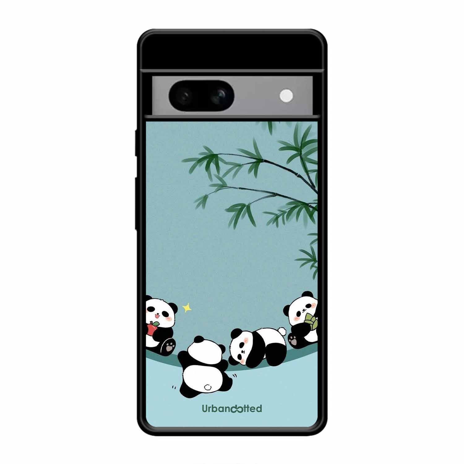 Cute Resting Pandas Glass Case For Google Pixel 8A