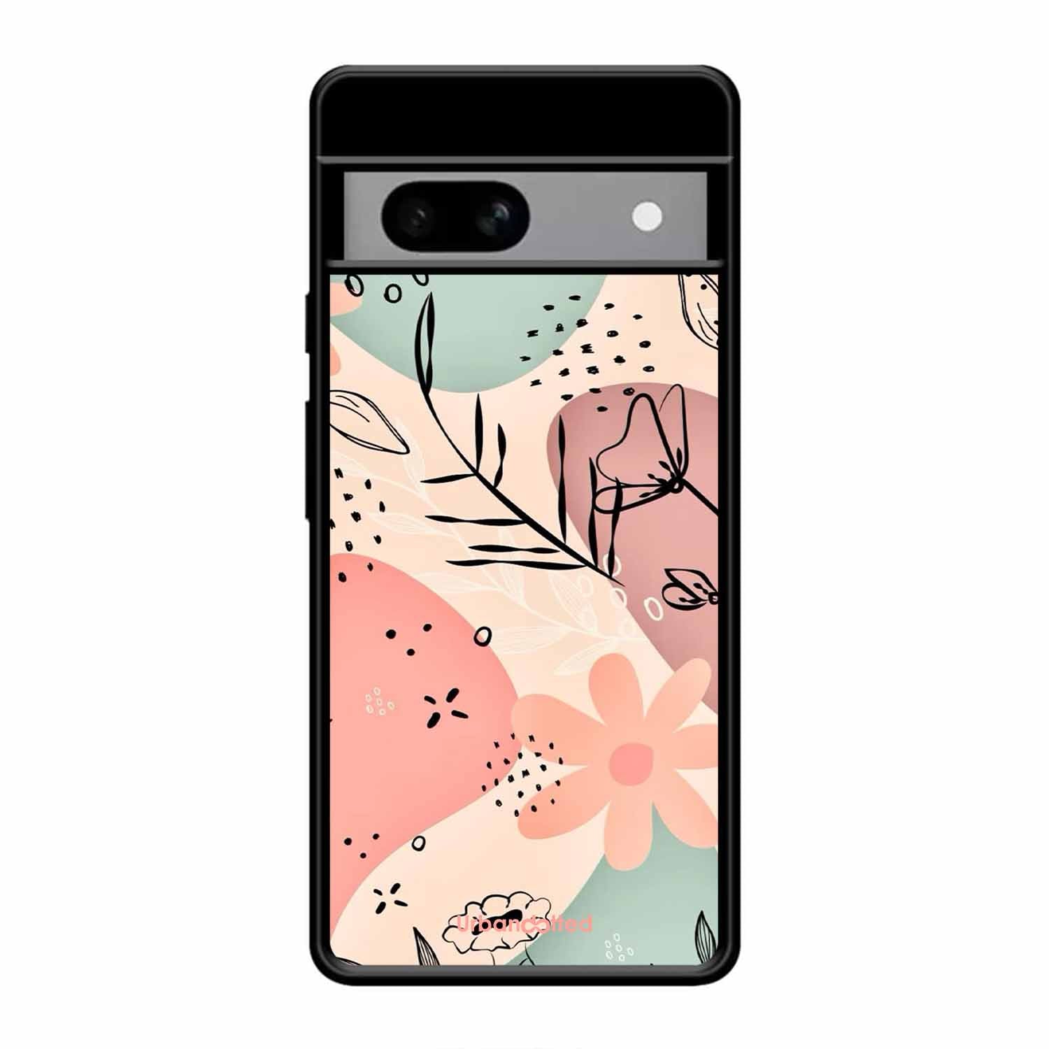 Abstract Floral Glass Case For Google Pixel 8A