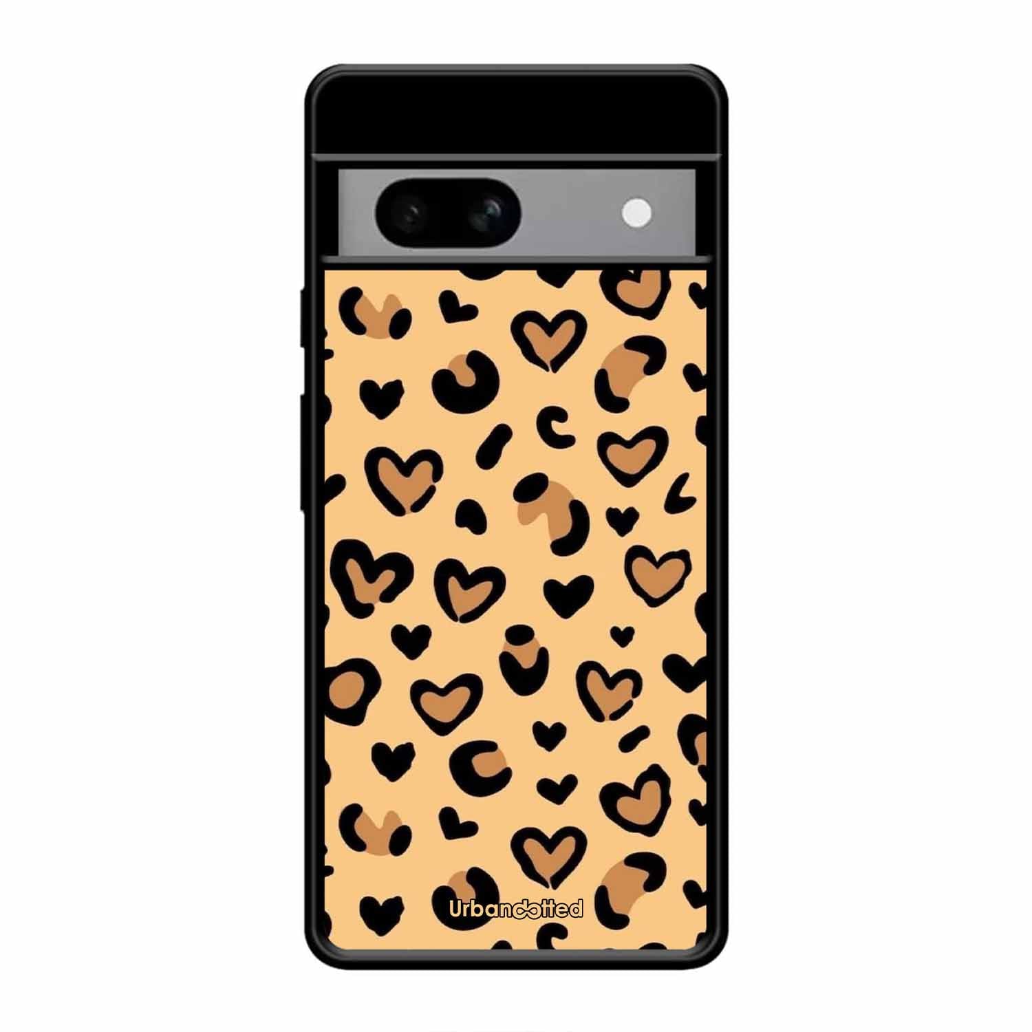 Native Animal Print Hearts Glass Case For Google Pixel 8A
